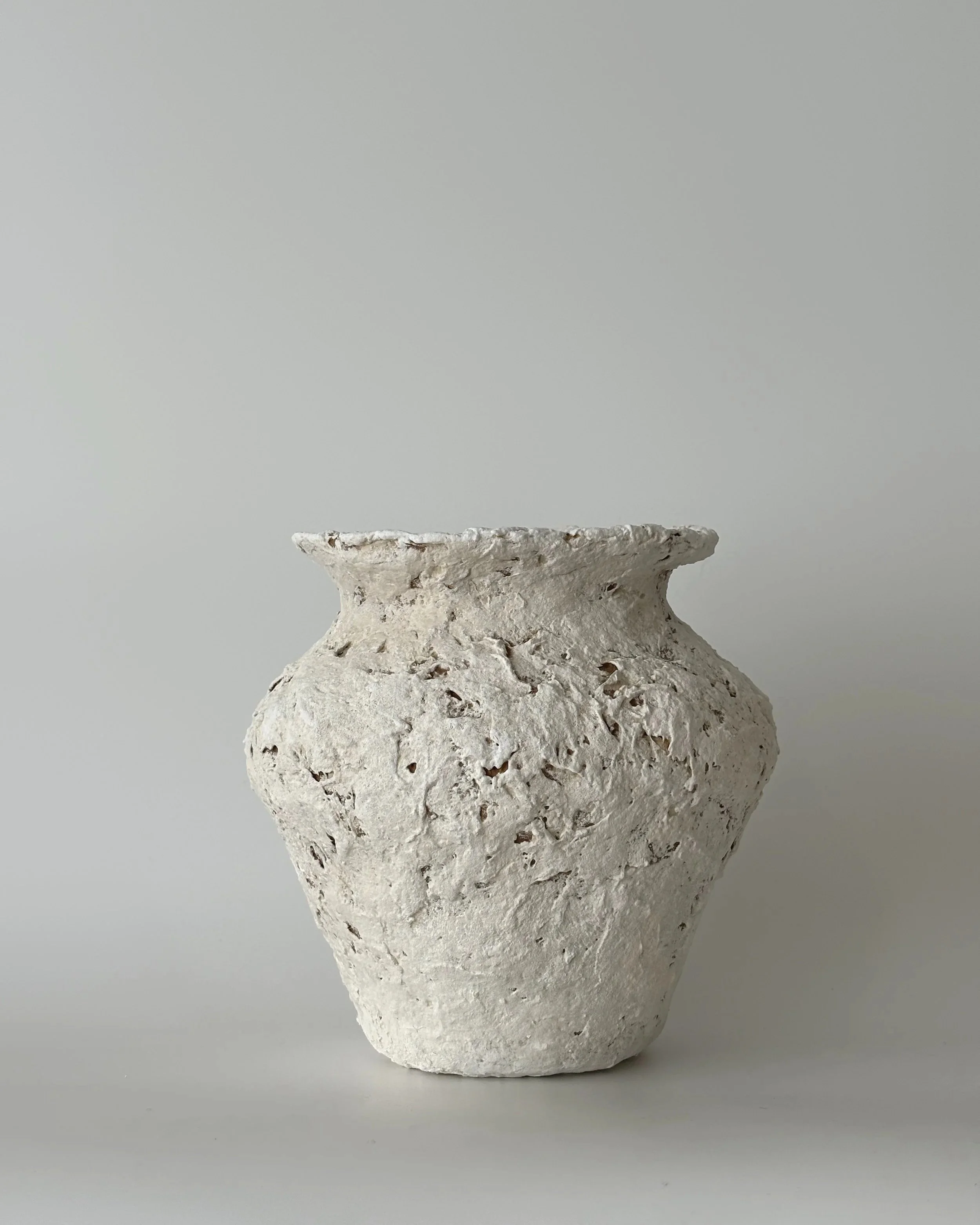 Vase N.61, handmade paper clay vase, another angle. Papier Atelier London