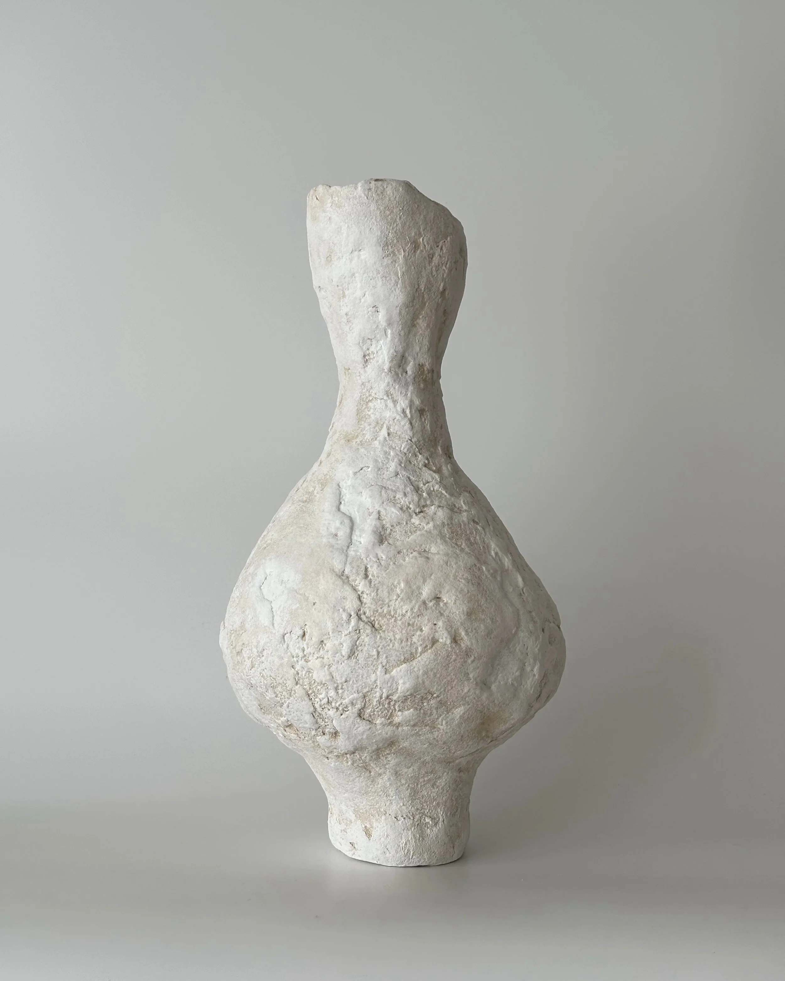 Vase N.31, handmade paper clay vase, view from above. Papier Atelier London
