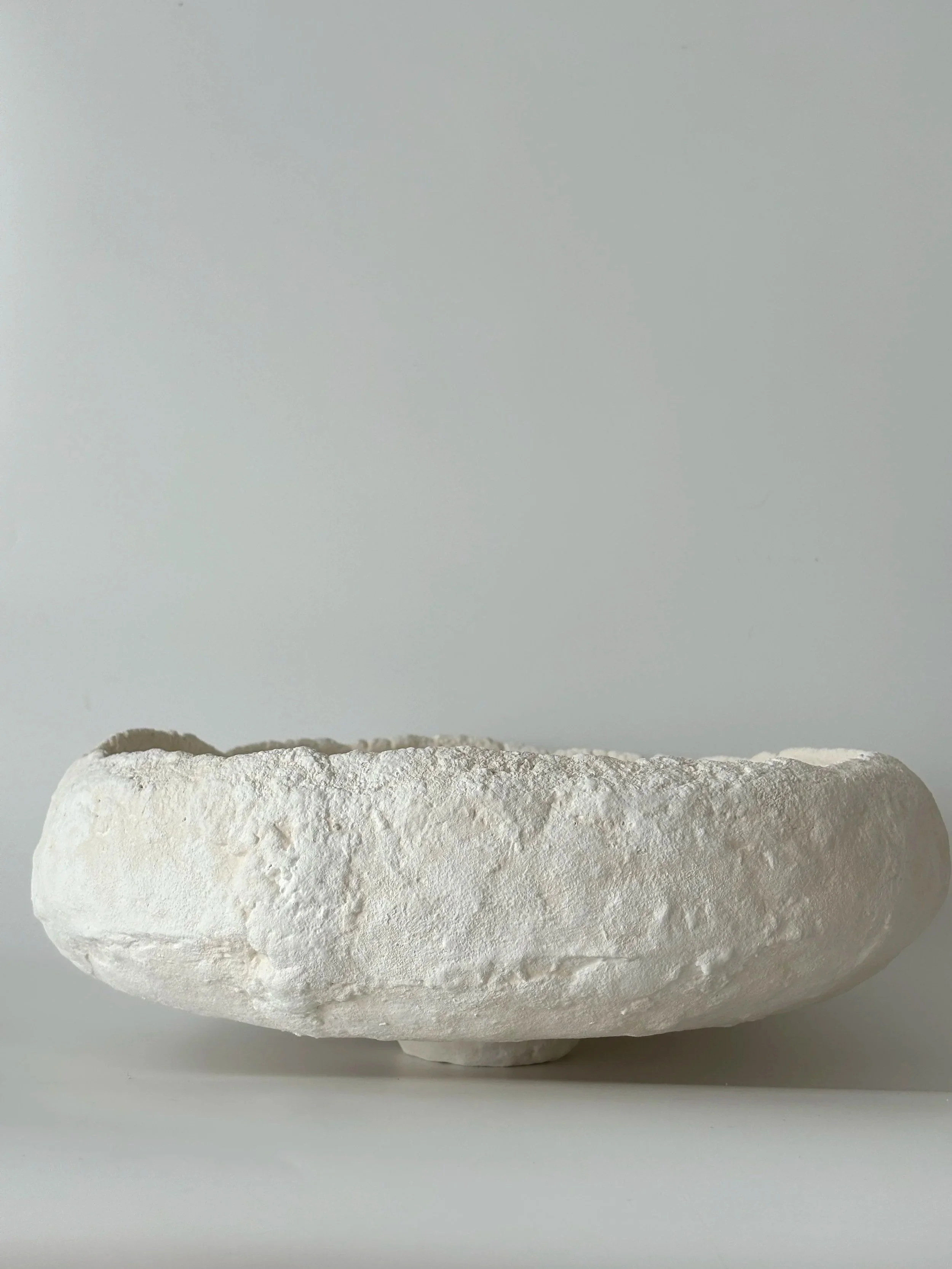 Bowl N.42, handmade paper clay bowl, side view. Papier Atelier London