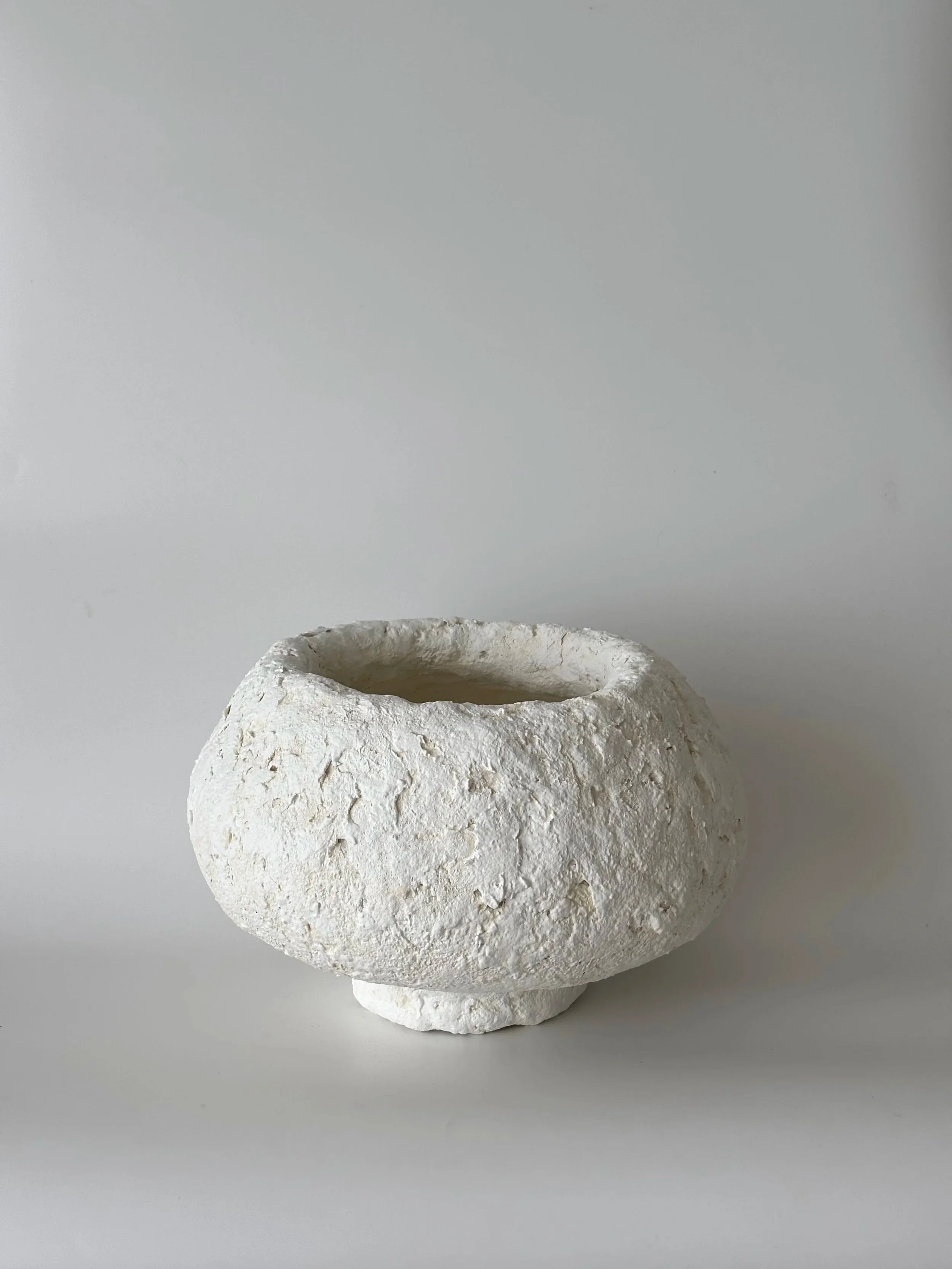 Footed Bowl N.27, handmade paper clay bowl, another angle. Papier Atelier London