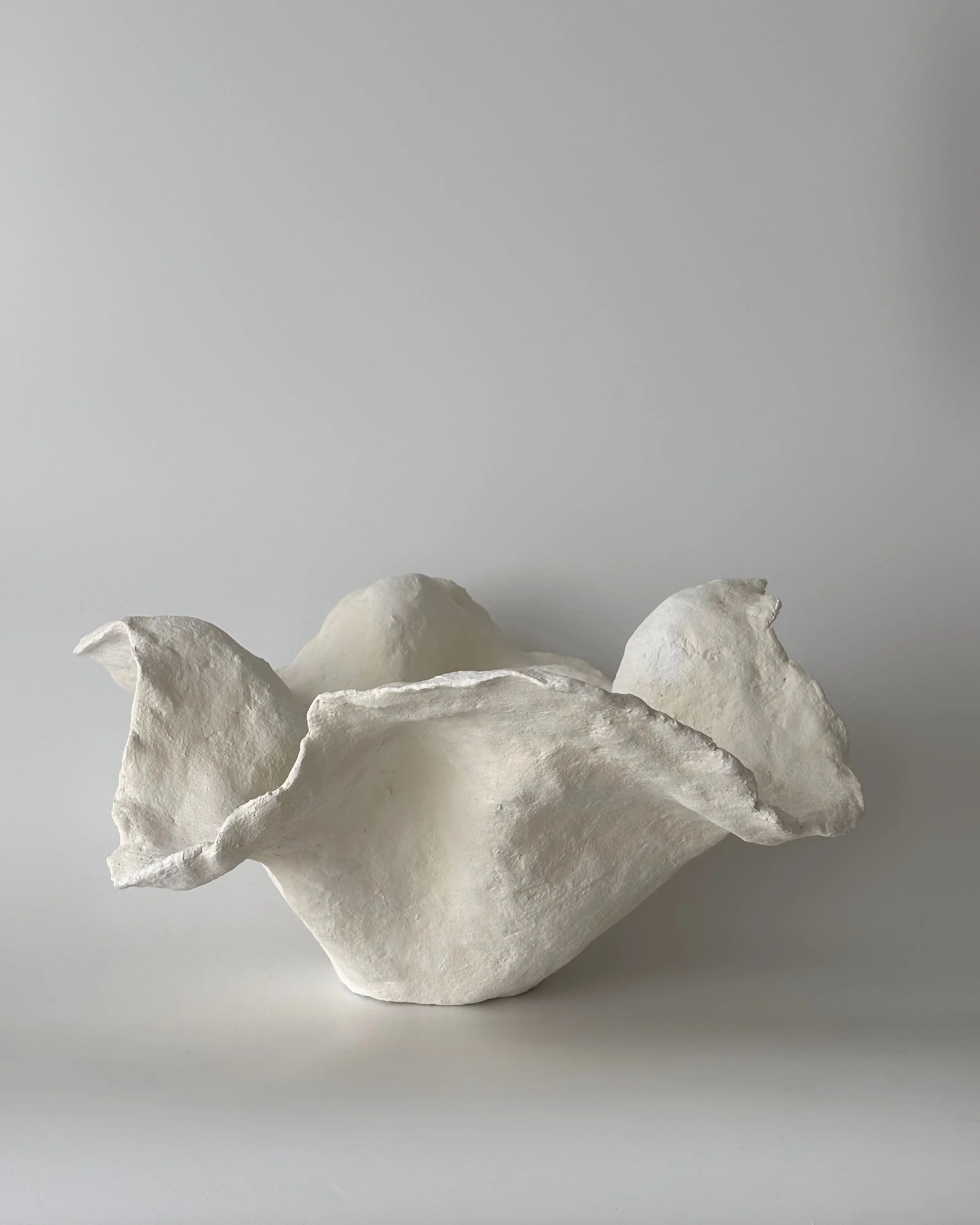 Handkerchief Bowl N.33, handmade paper clay bowl, surface detail. Papier Atelier London