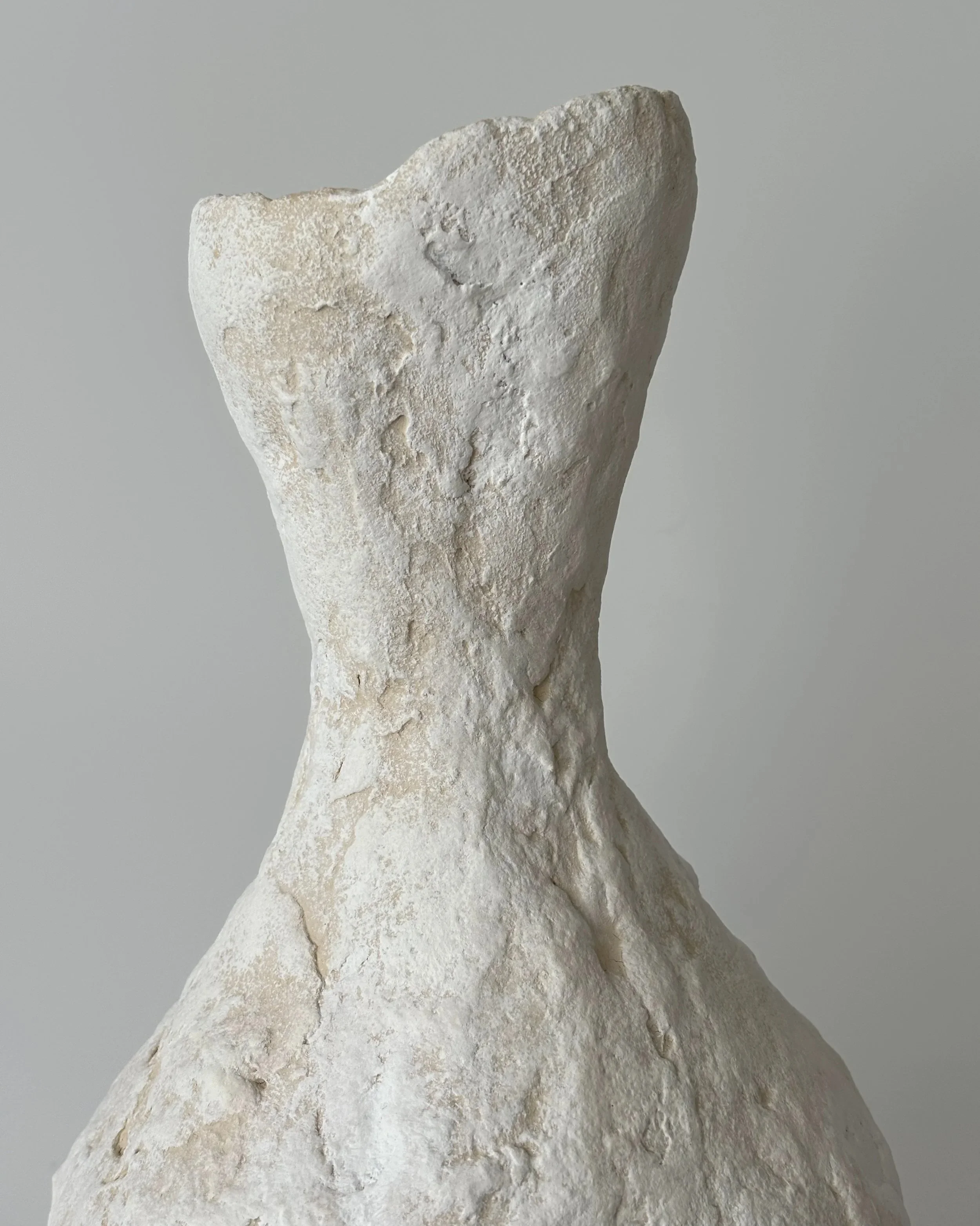 Vase N.31, handmade paper clay vase, surface detail. Papier Atelier London