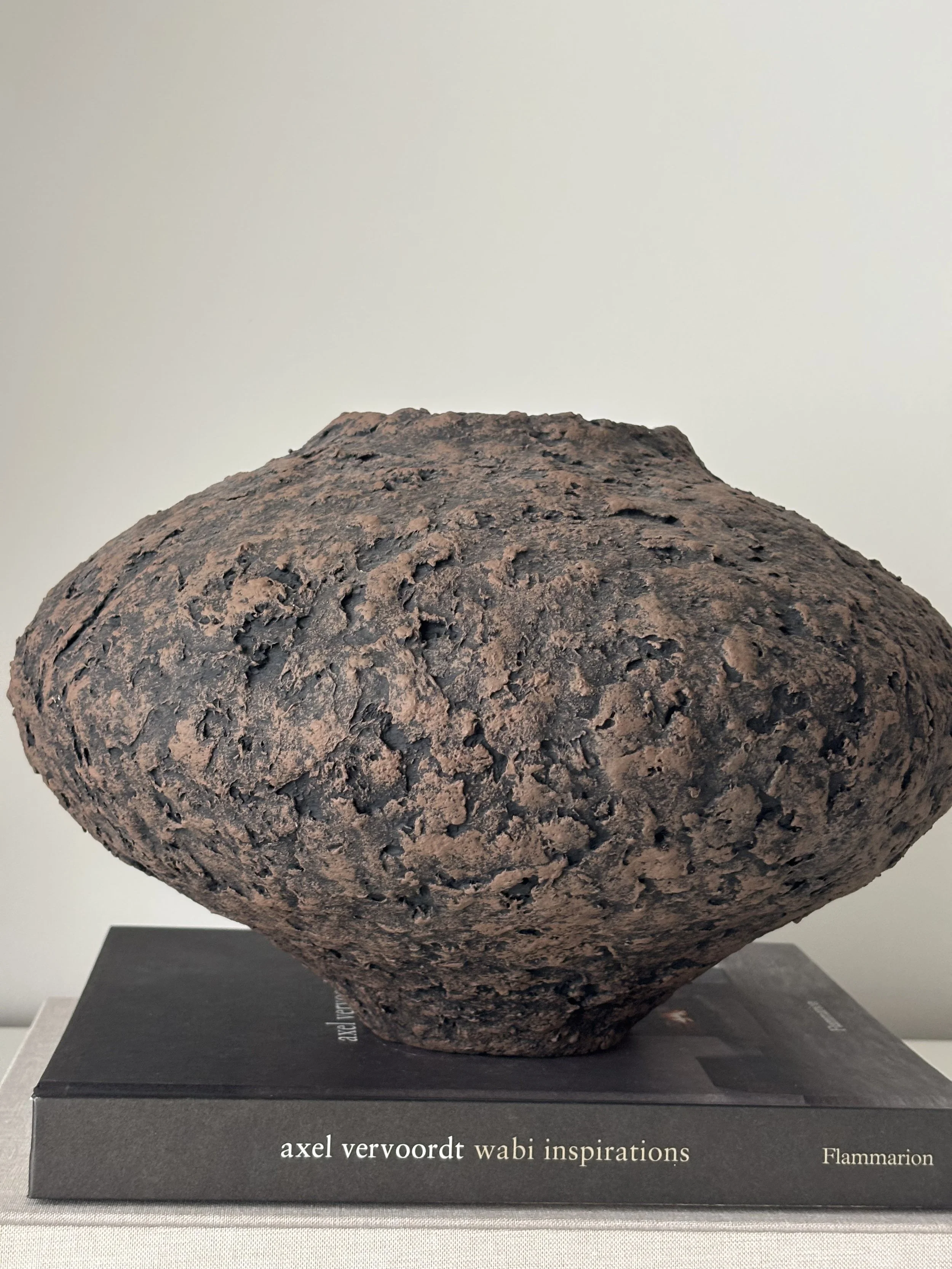 Close-up detail of Wabi Sabi Vase N.44 surface texture, showing paper clay imperfections and Wabi-Sabi character, from Papier Atelier London