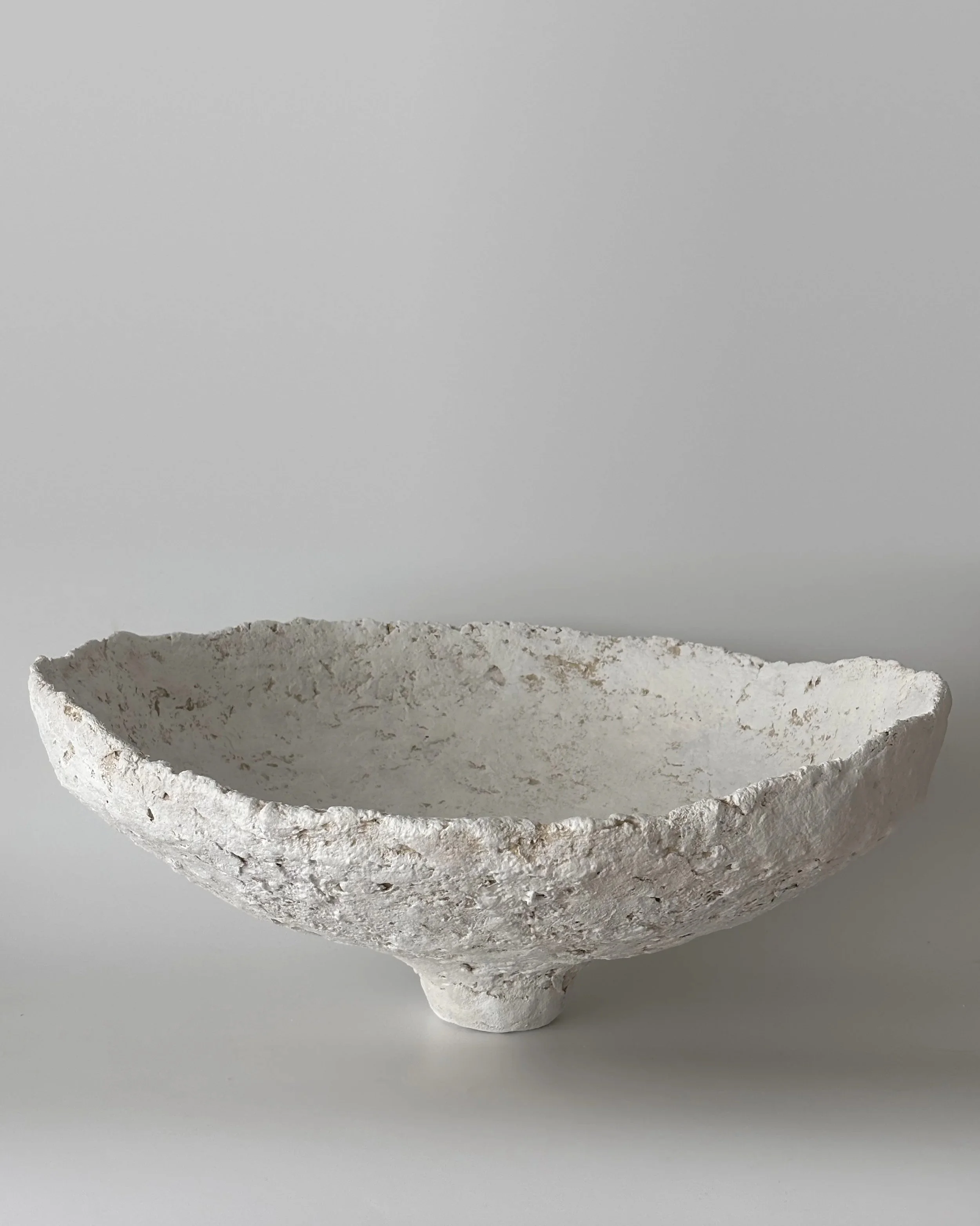 Wide Bowl N.32, handmade paper clay bowl, surface detail. Papier Atelier London