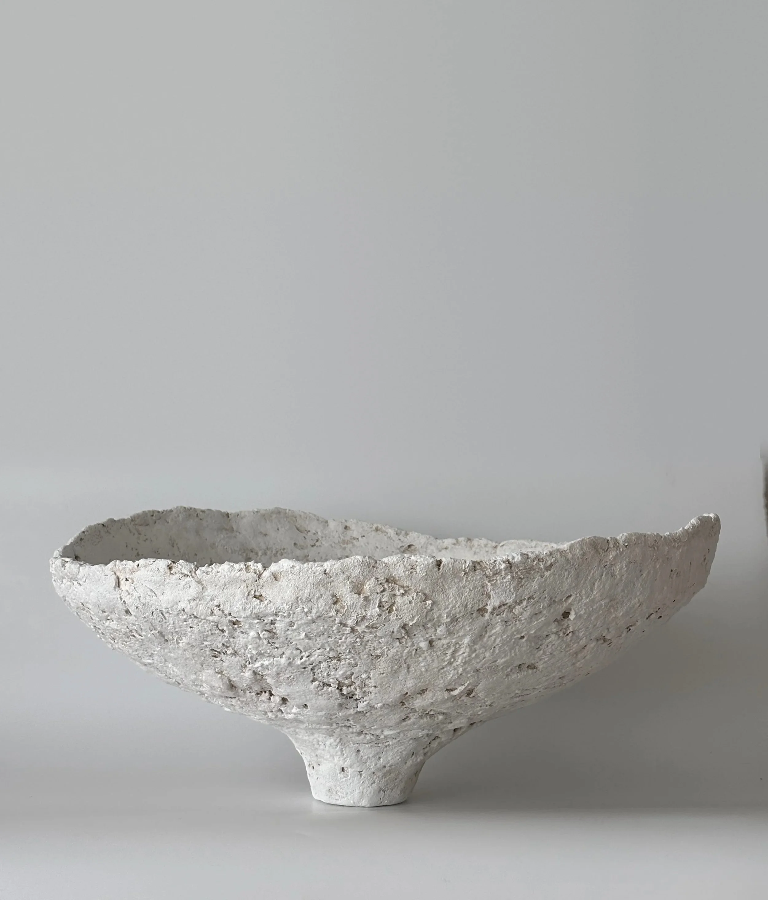 Wide Bowl N.32, handmade paper clay bowl, another view. Papier Atelier London