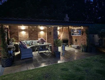 Brick Outdoor Living Space & Patio Installation