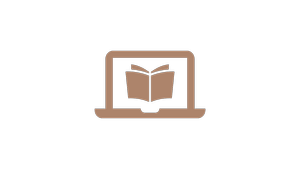 Icon of an open book on a laptop screen