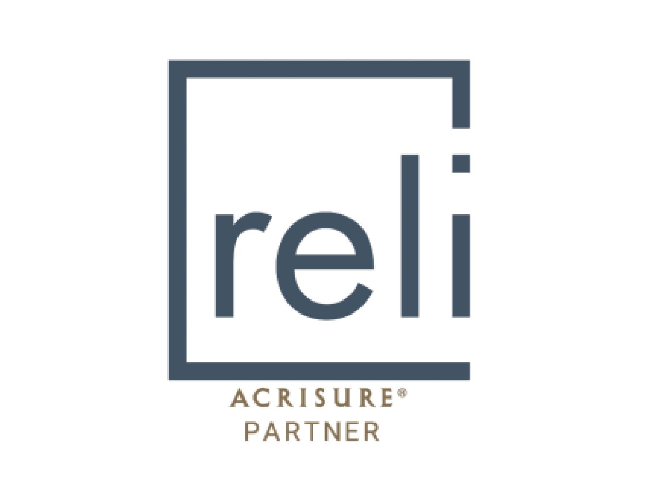 Reli Title 30A logo with the word "reil" inside a stylized square outline, and the words "Acrisure Partner" beneath it.