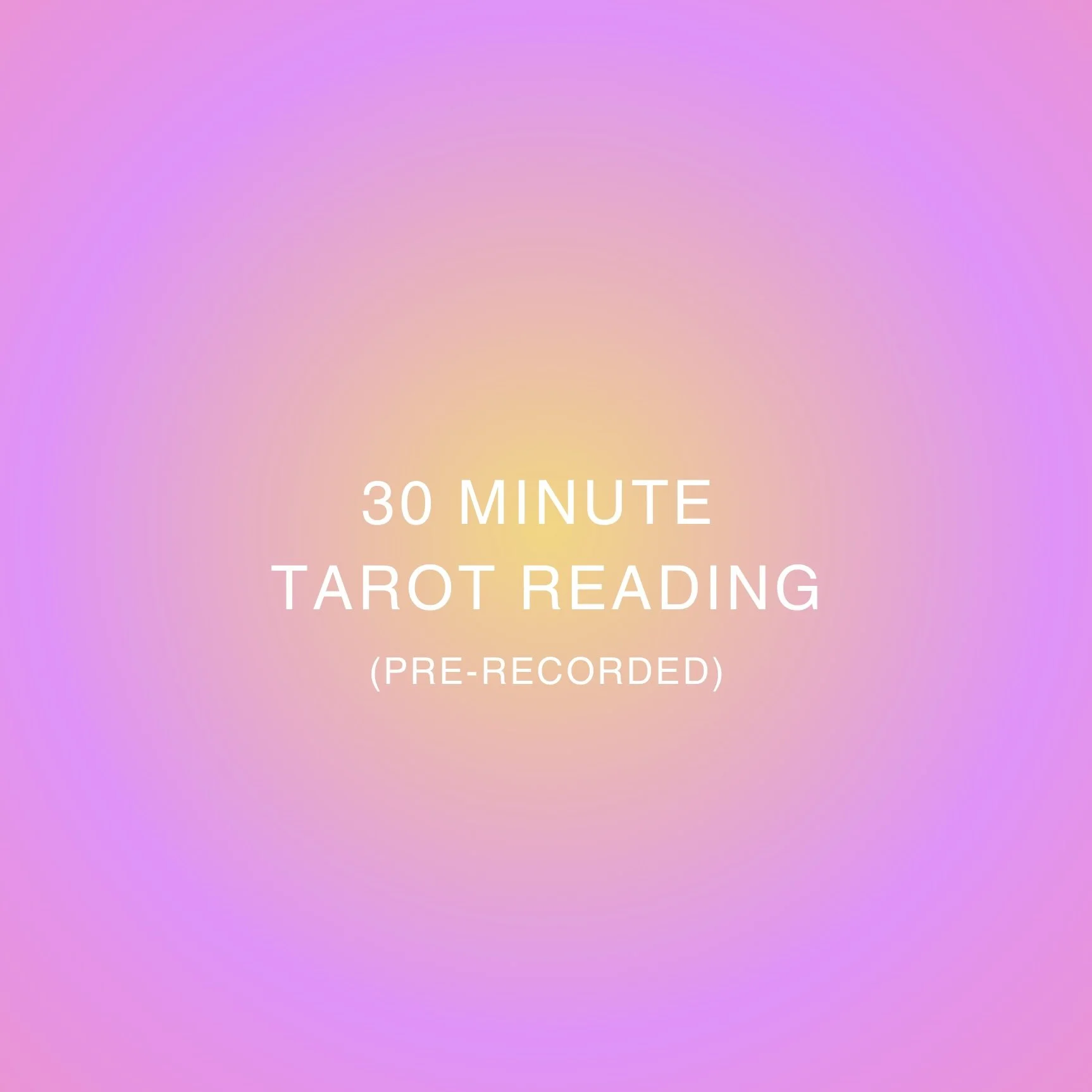 30 minute pre-recorded tarot reading