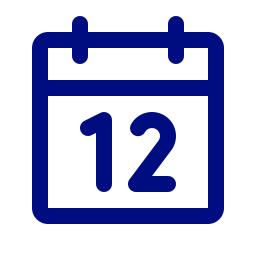 Icon of a calendar showing the date 12