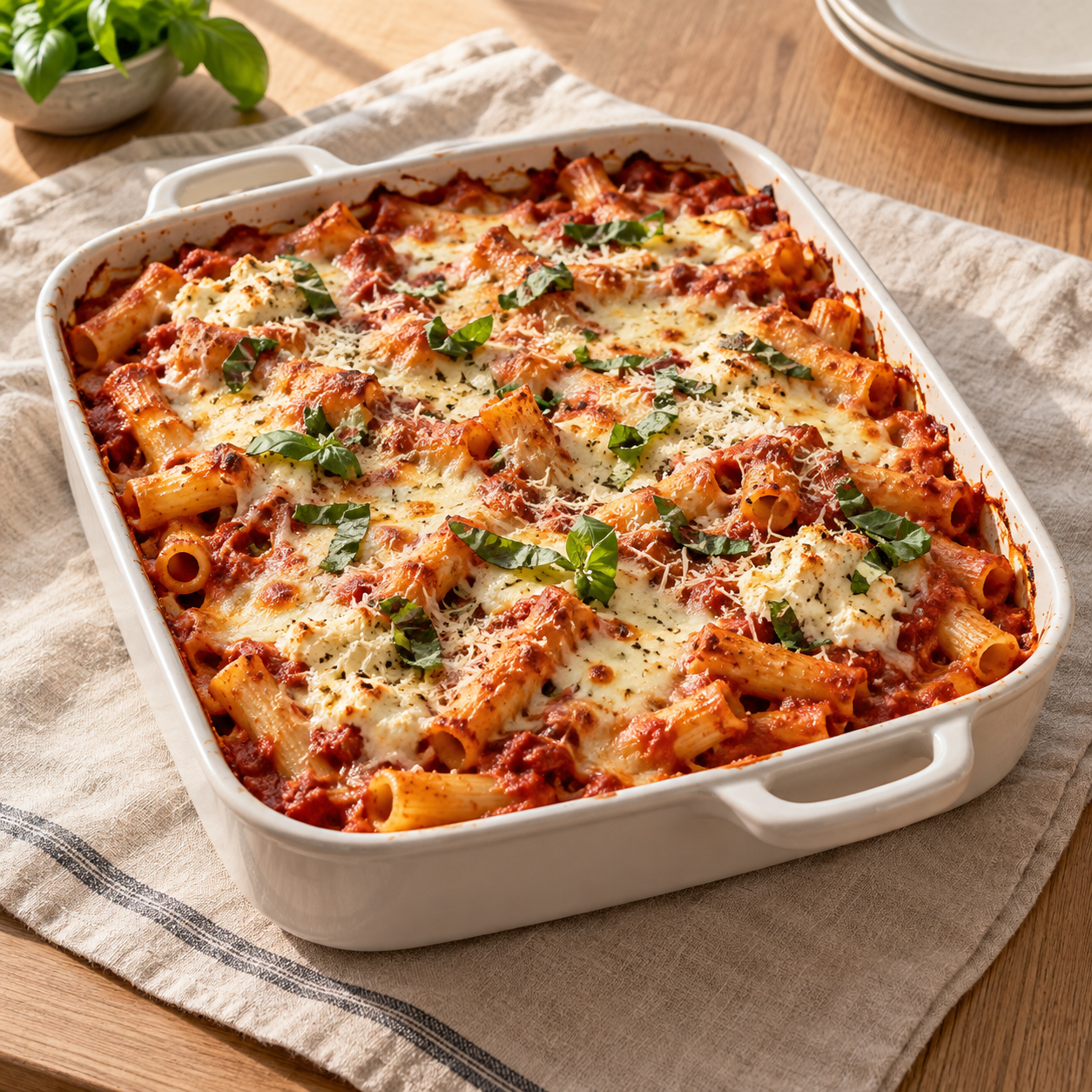 Three Cheese Baked Ziti