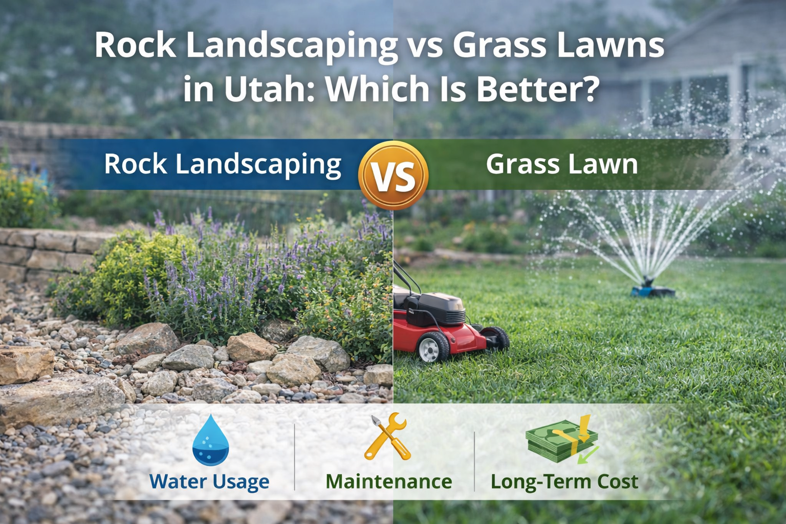 Rock Landscaping vs Grass Lawns in Utah: Which Is Better?