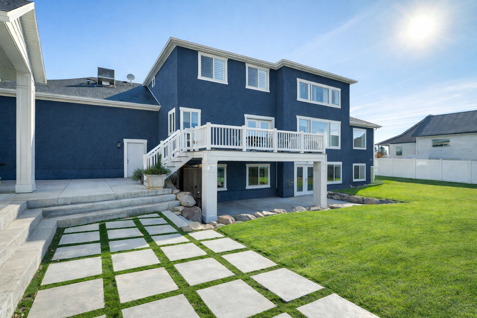 A home near American Fork Junior High with a mowed backyard