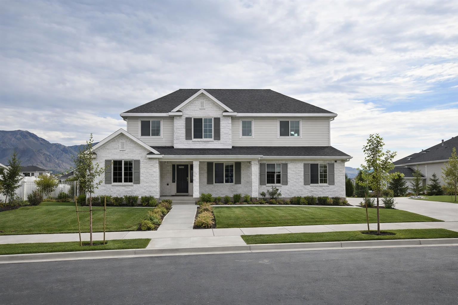 Beautiful lawn in Orem, Utah that has been mowed by Schoonover Landscaping