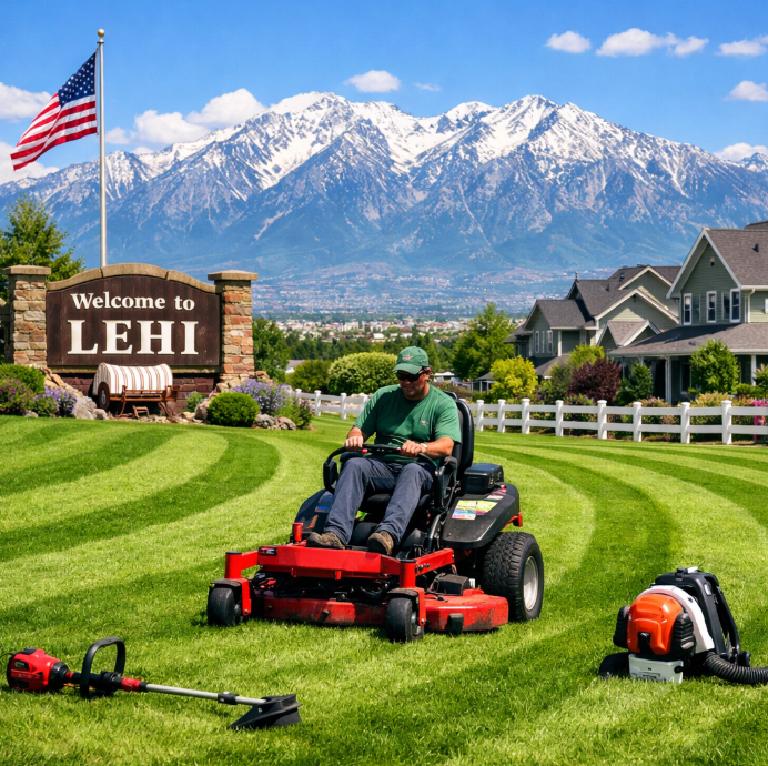 Lawn mowing every week in Lehi, Utah
