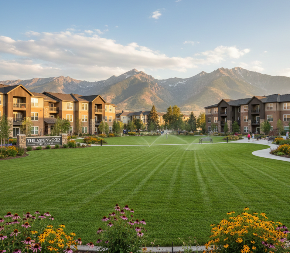 A well kept HOA/Apartment landscape