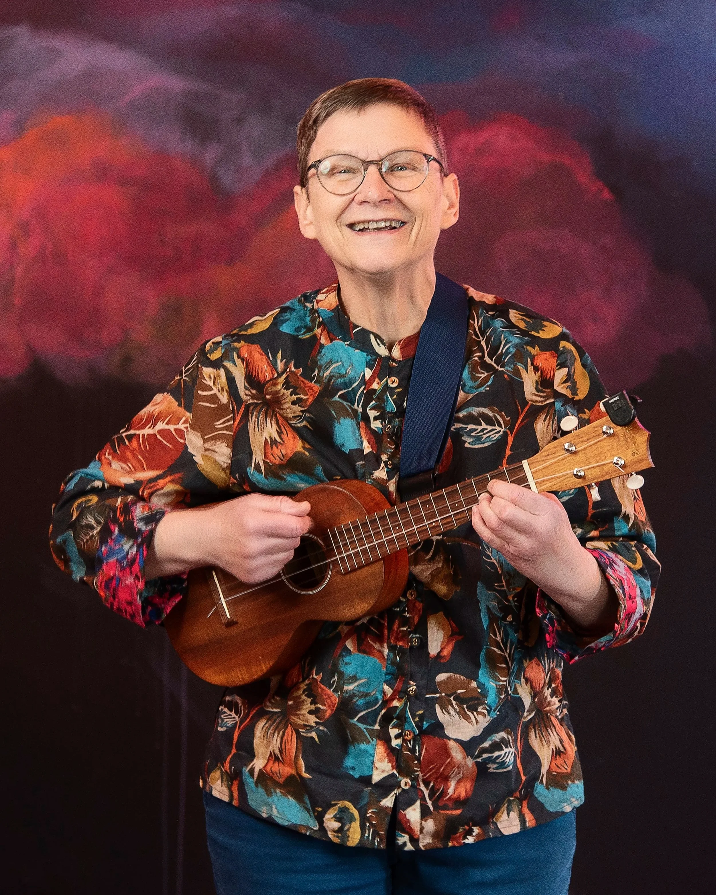 Bennie playing the ukulele.