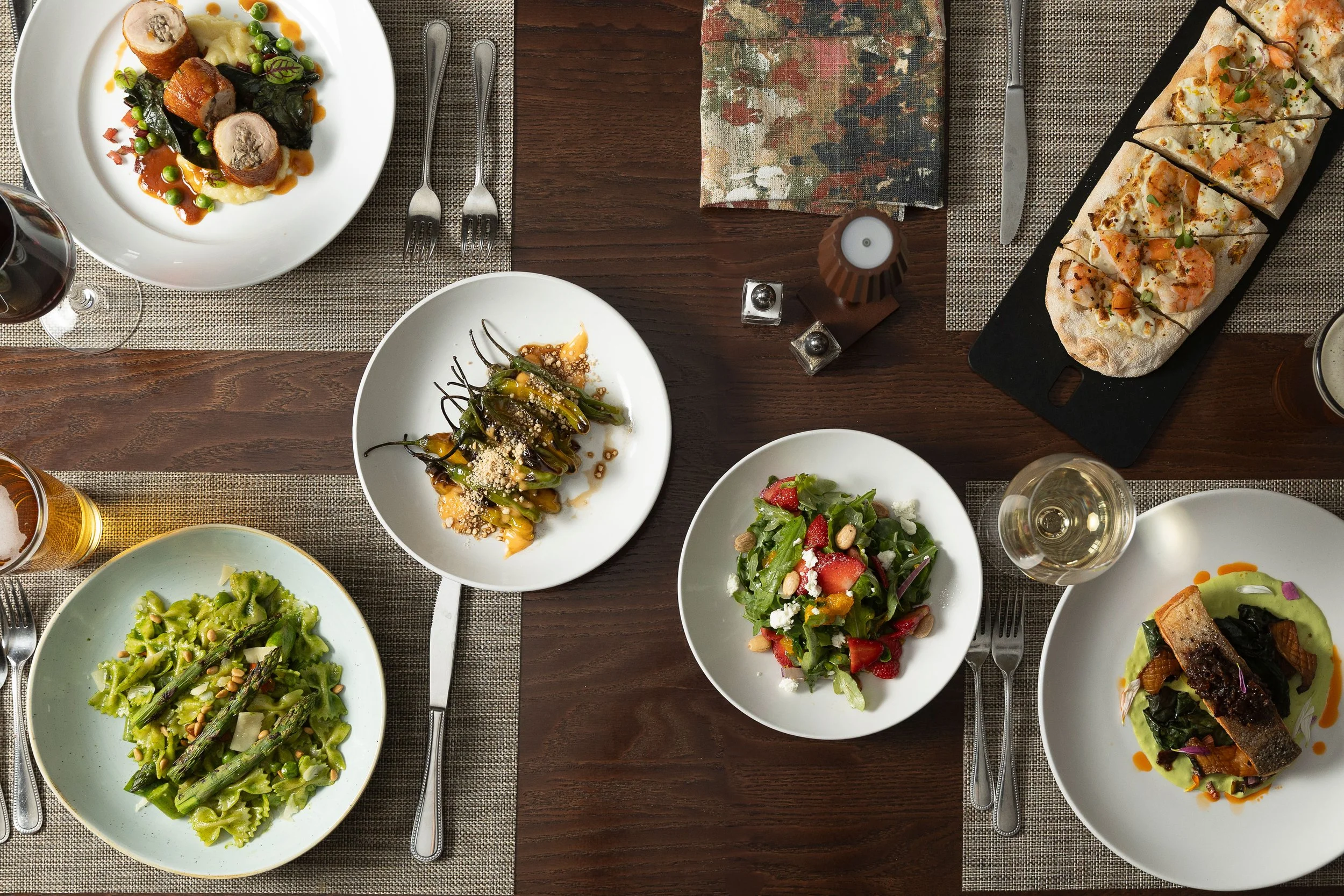 Overhead shot of food and beverage hospitality golf club photography taken at Harrisburg Country Club by Golf Club Visuals