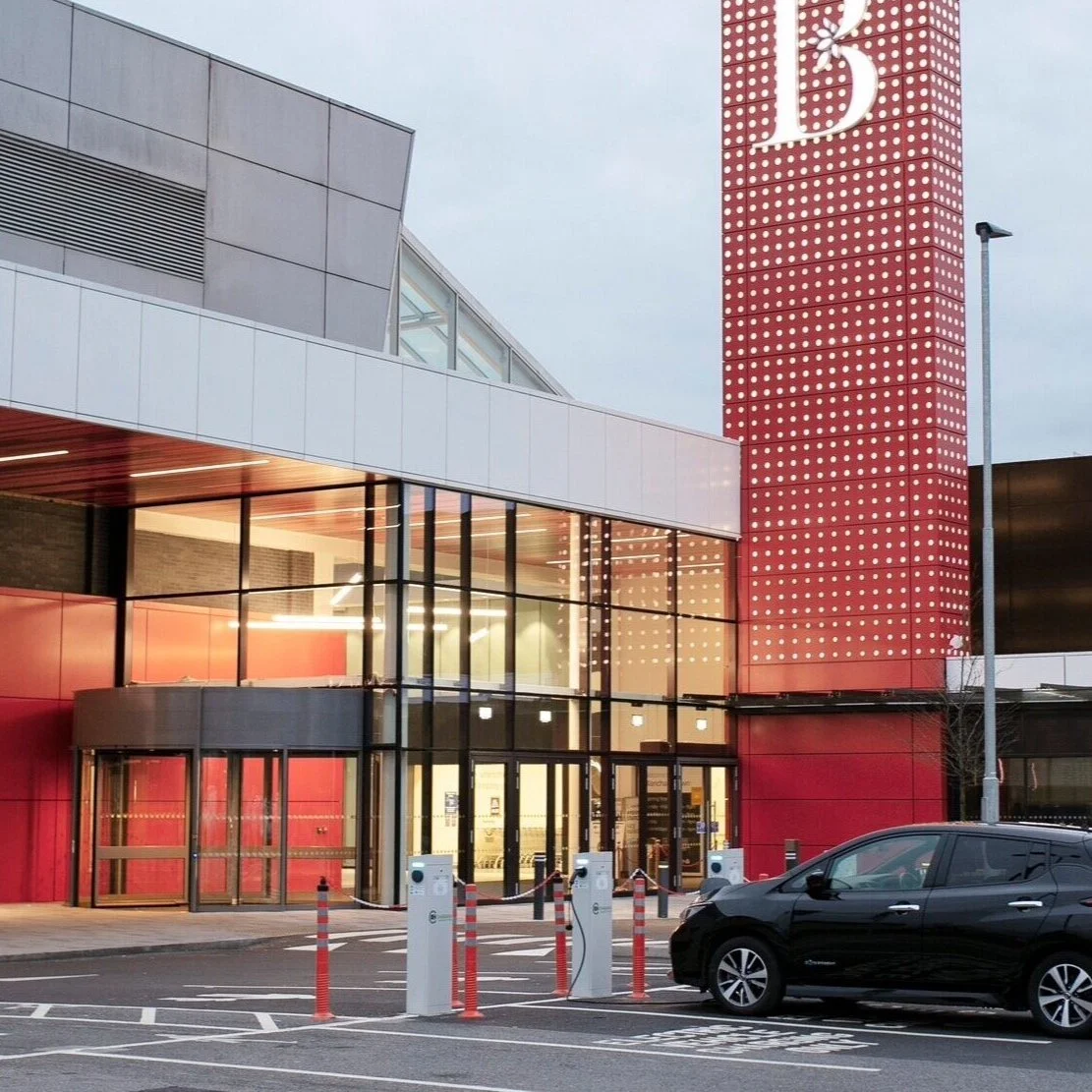 Charging Stations and car outside Blanchardstown Centre