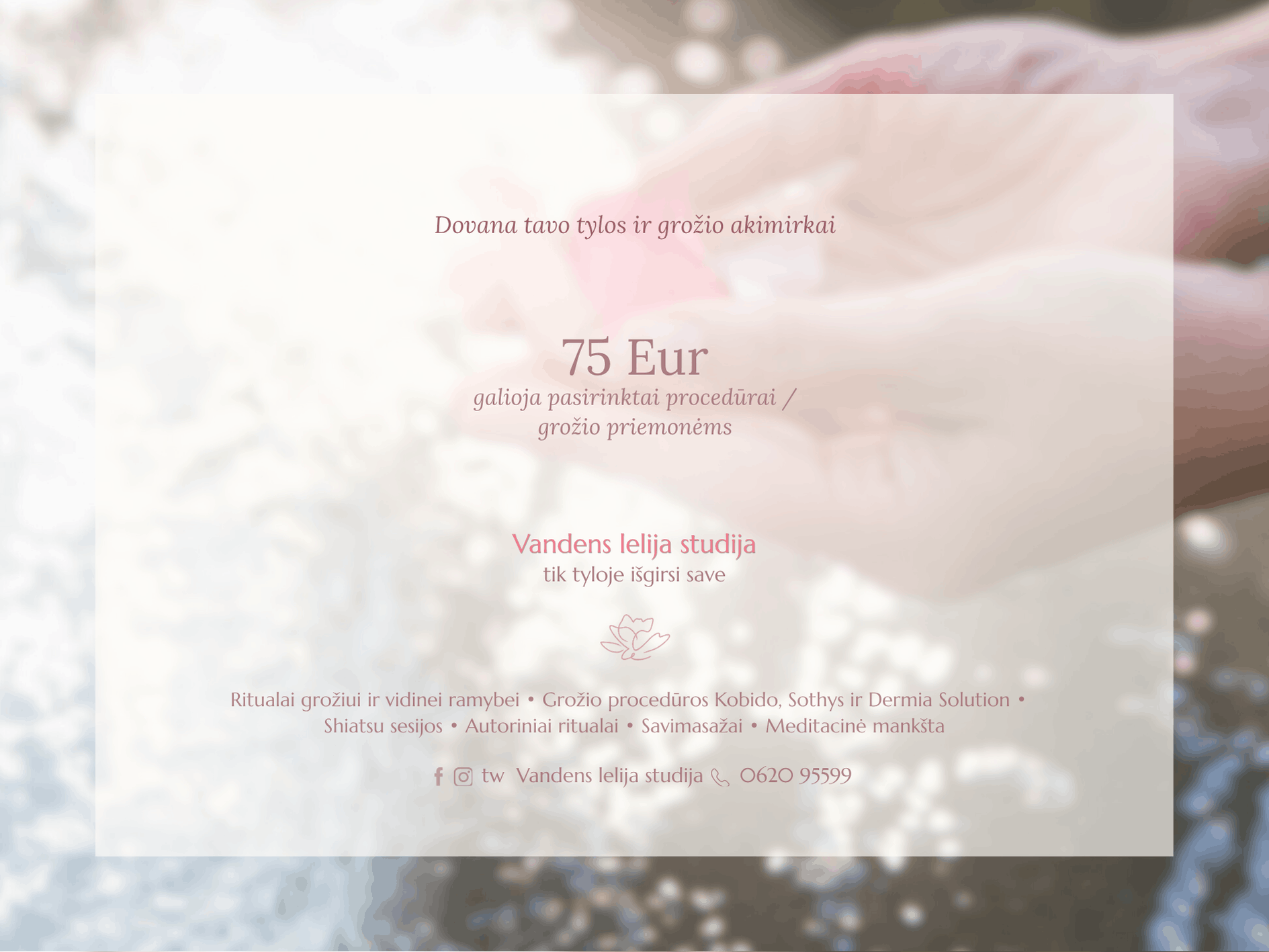 Vandens lelija studija skaitmeninis dovanų kuponas 75EUR.png