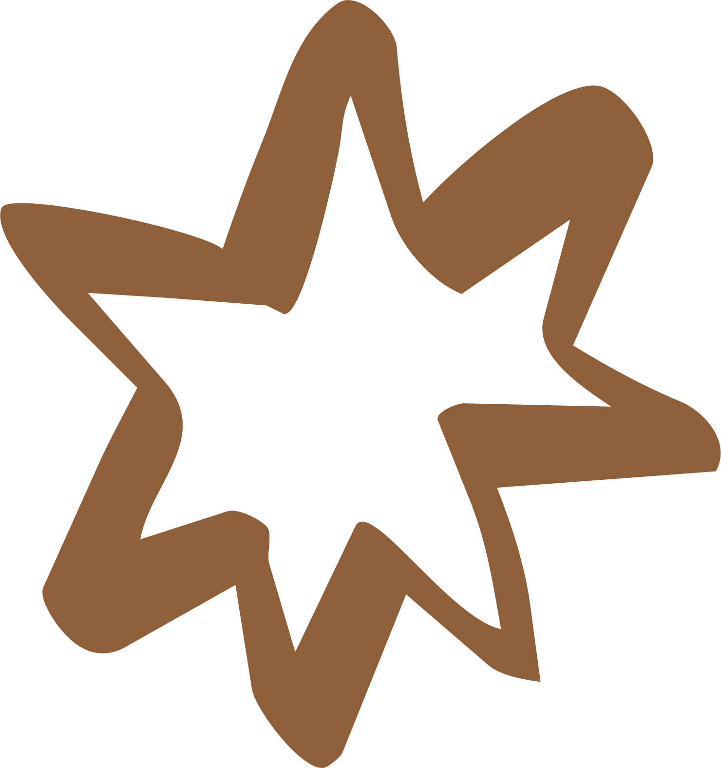 A brown outline of a maple leaf on a black background.