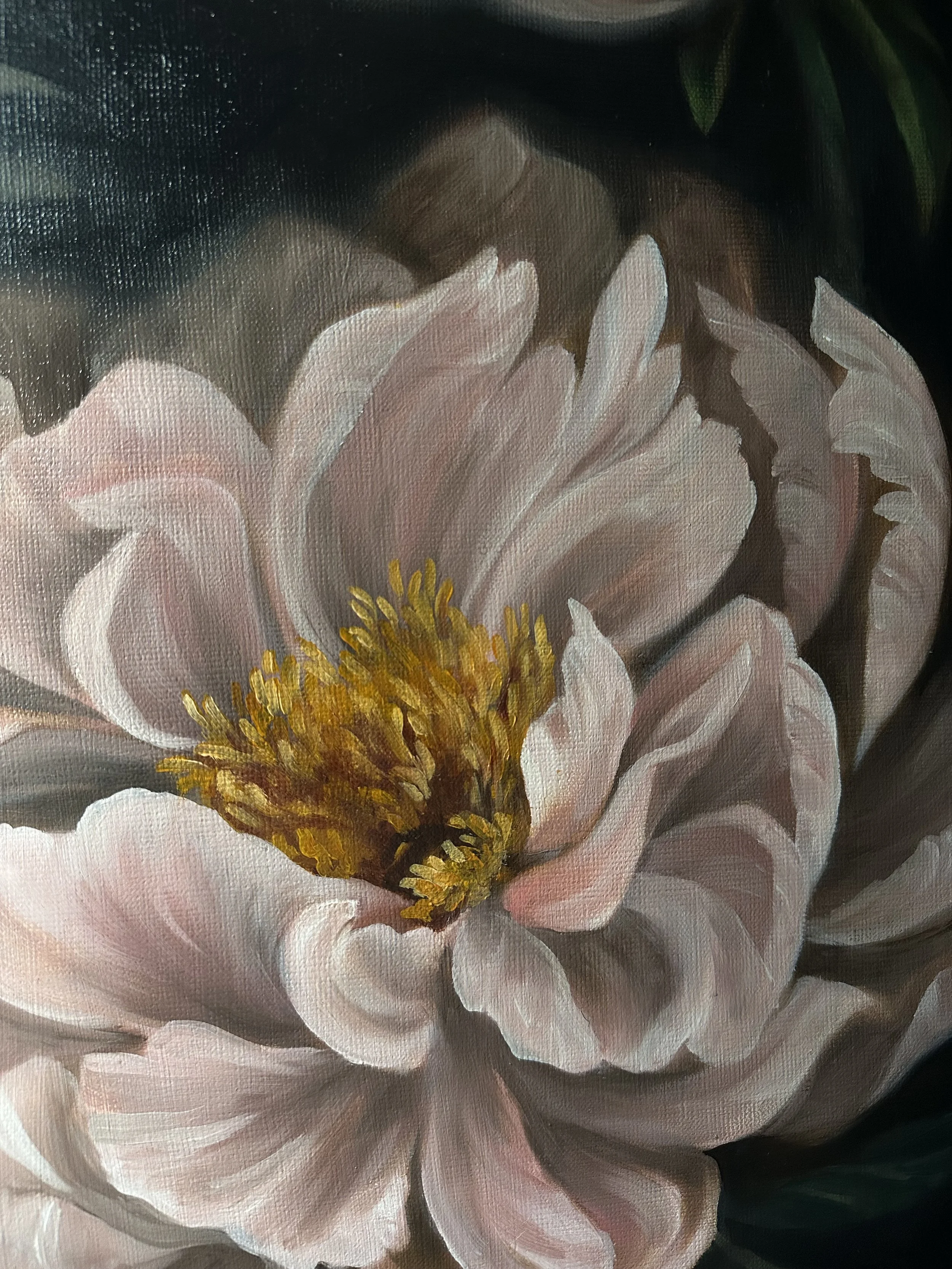 a close up of the second piece of the series, work in progess
