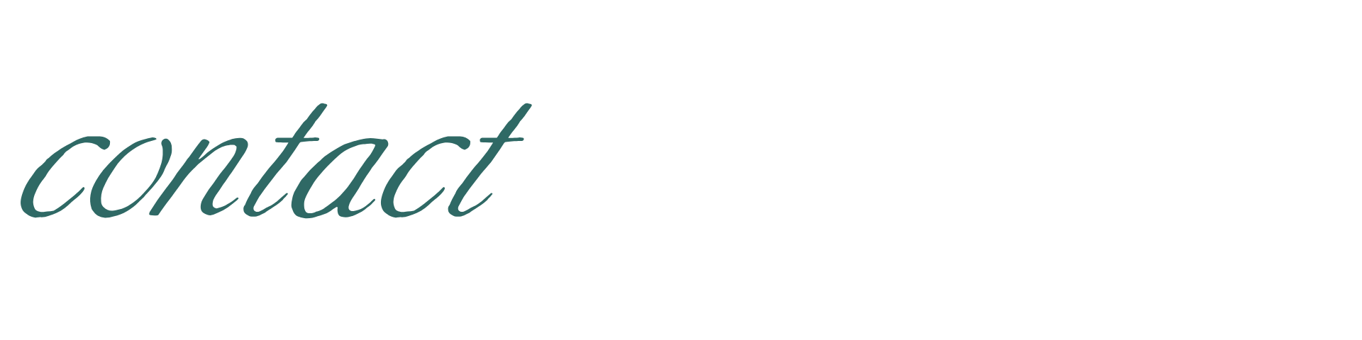 Stylized text reading 'contact'