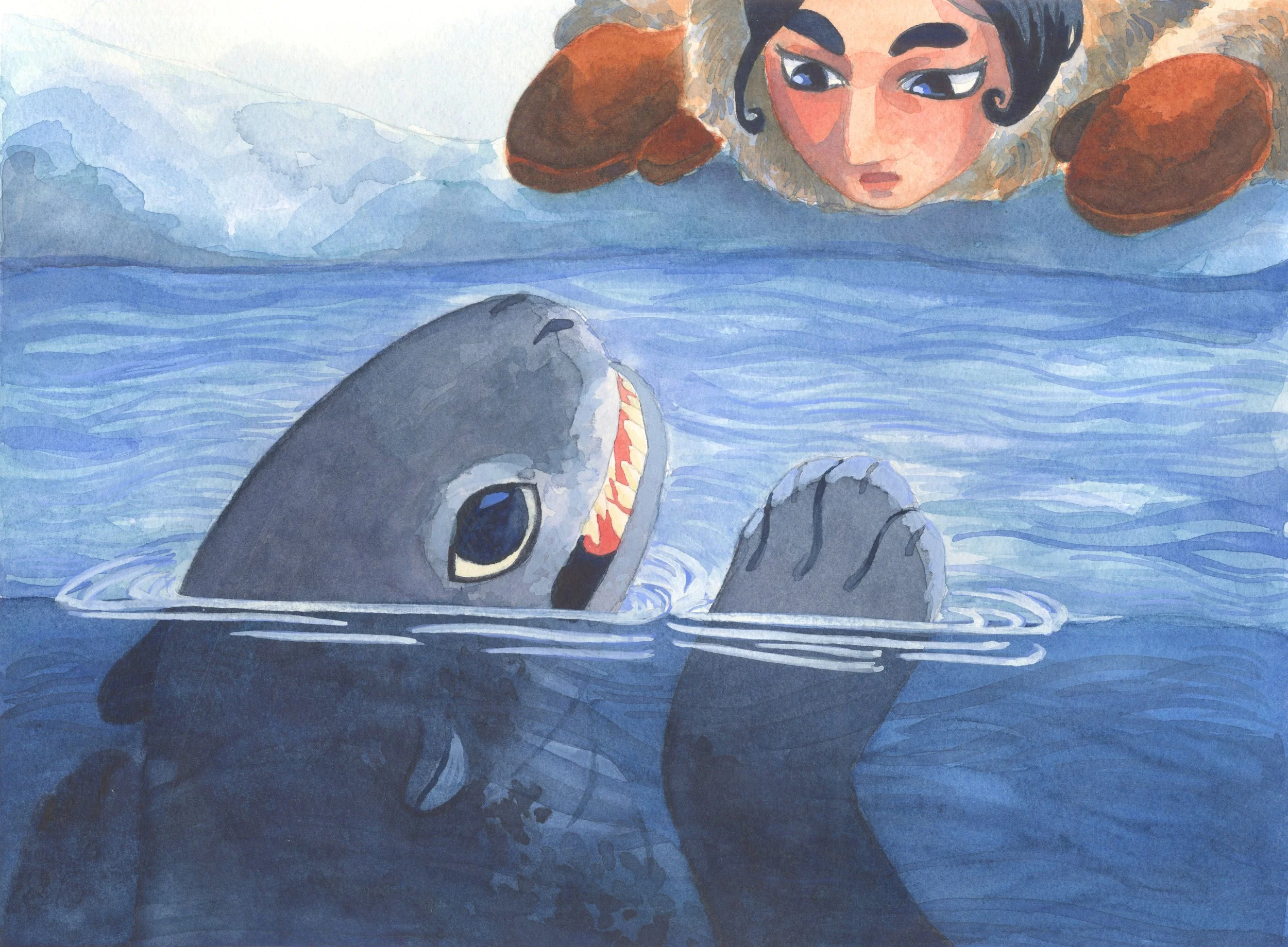 Arctic Encounter
Watercolor and gouache on paper
11x15 inches