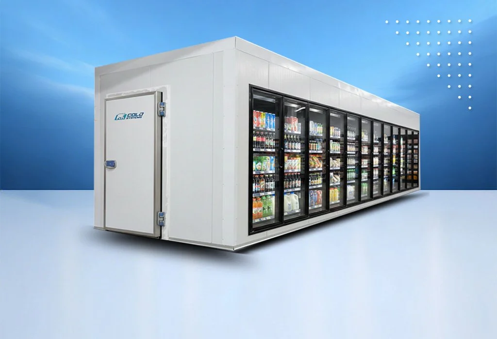 Custom-engineered walk-in cooler system installation featuring high-density insulated panels and precision temperature control by Cold Systems.