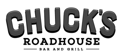 Logo for Chuck's Roadhouse Bar and Grill with bold text