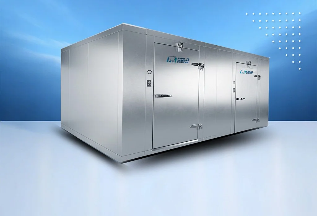 Custom engineered industrial walk-in freezer featuring high-density insulated floor panels and precision climate control by Cold Systems.