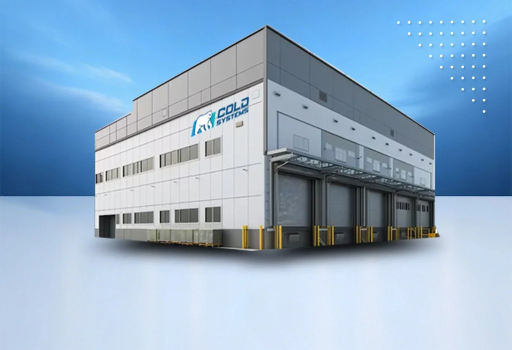 Custom-built cold storage warehouse with reinforced insulated flooring and high-R-value wall panels for long-term frozen inventory.
