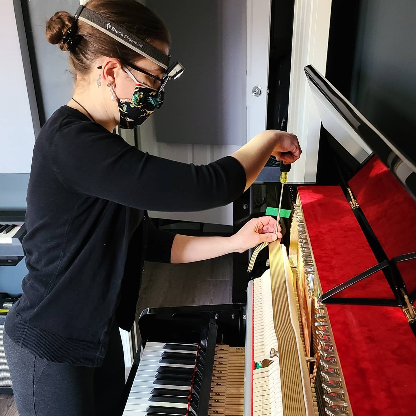 The Petrof upright is getting tuned by the finest today. Almost ready to record on this beauty!