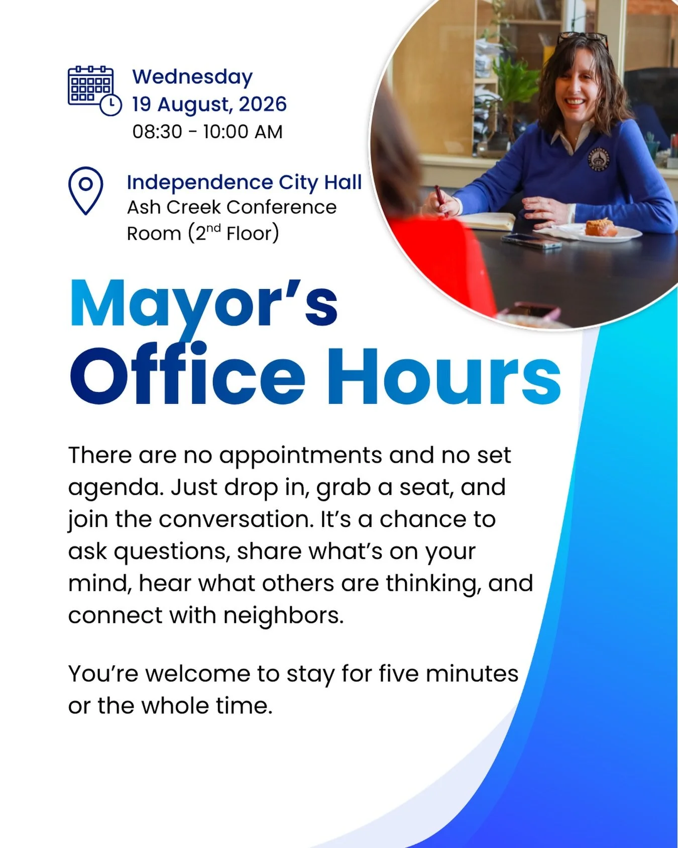 Mayor&rsquo;s Office Hours are open to everyone and they&rsquo;re a great way to stay connected with your community!