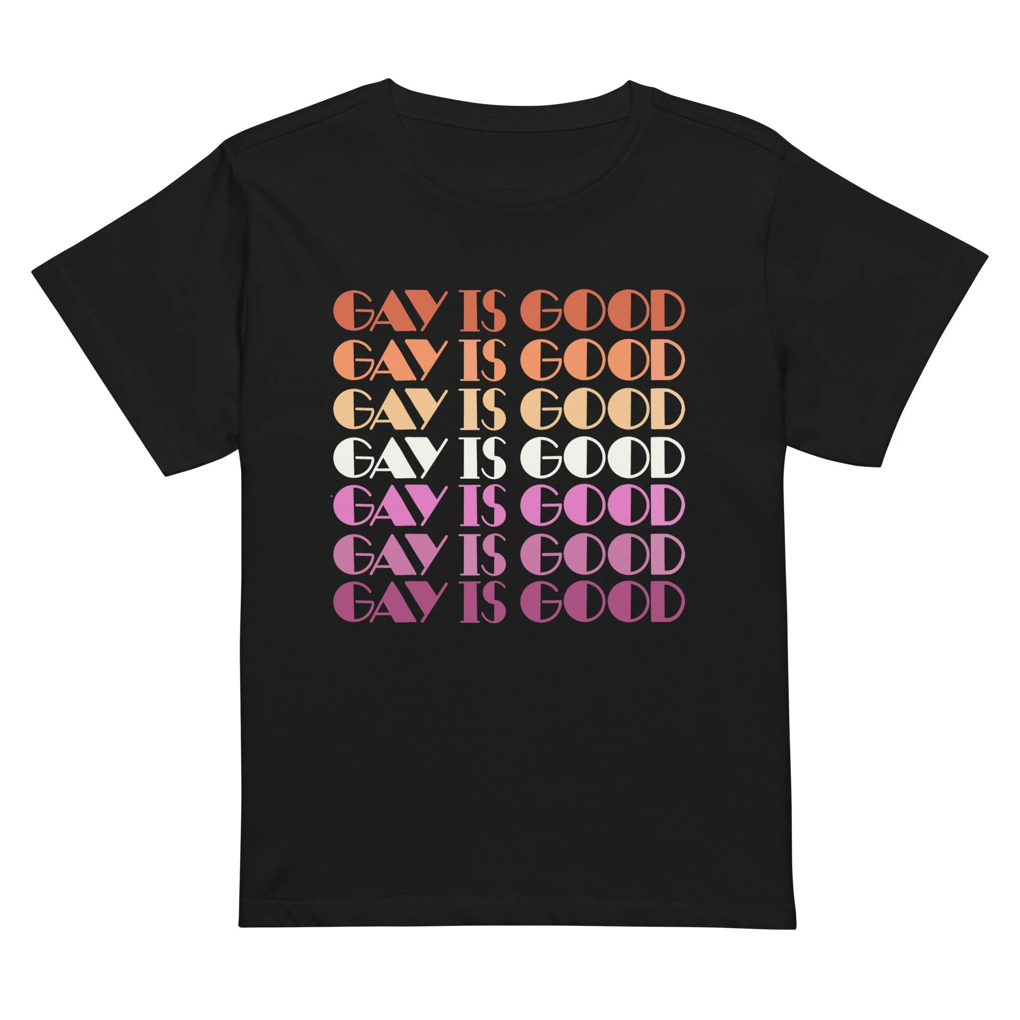Gay Is Good Lesbian Flag colorway - Women’s high-waisted t-shirt