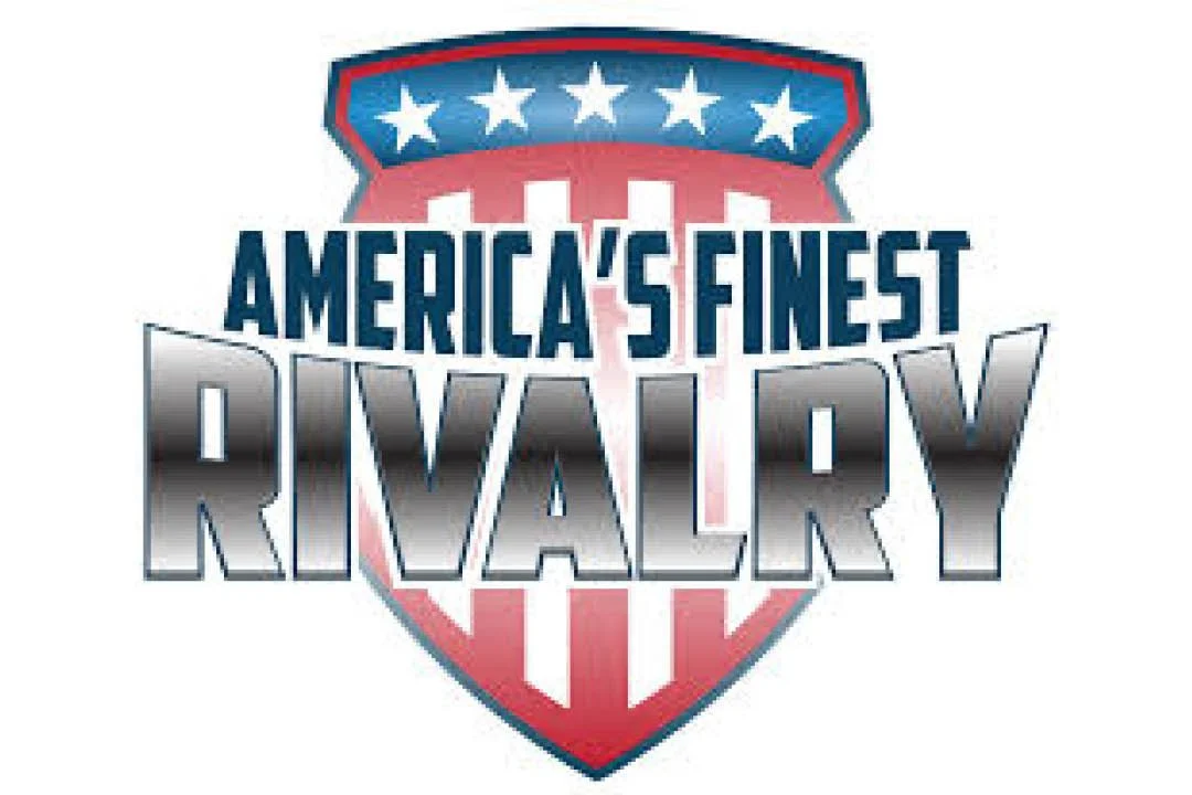 Logo with a shield design featuring stars and stripes, with the text "America's Finest Rivals".