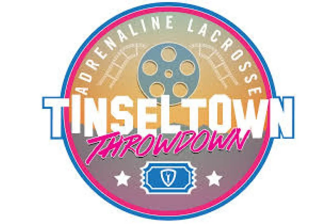 Colorful circular logo for Insetown Throwdown, featuring a film reel icon and a belt icon, with the text 'A Gourmet Lacrosse Event'.