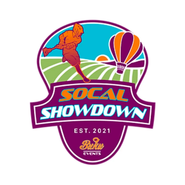 Logo for the Pacific Lacrosse Festival featuring a stylized lacrosse stick, the event name, and a sun and wave design, established in 1996.
