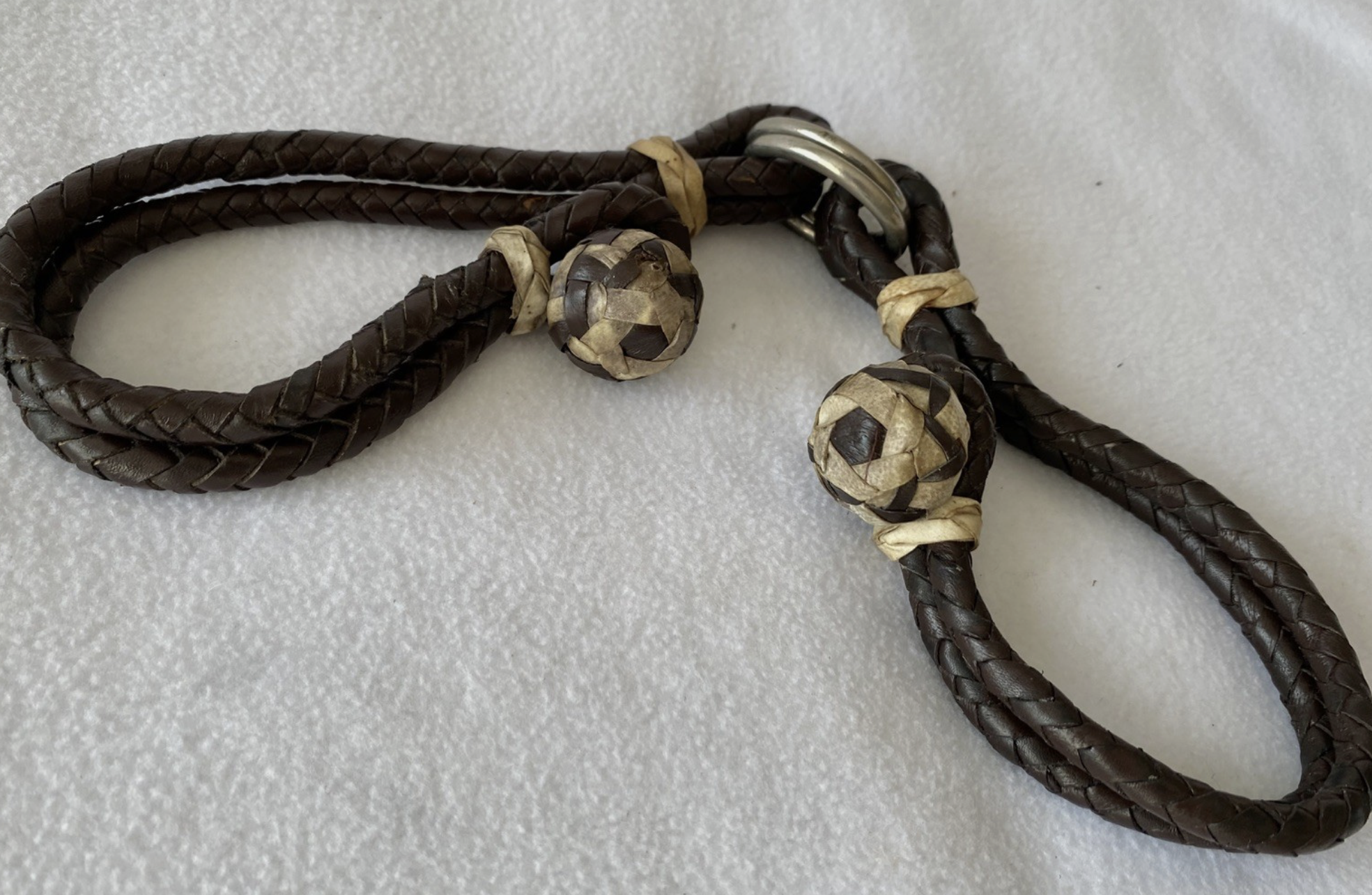 Smooth Braided Leather & Rawhide Horse Show Saddle Hobbles