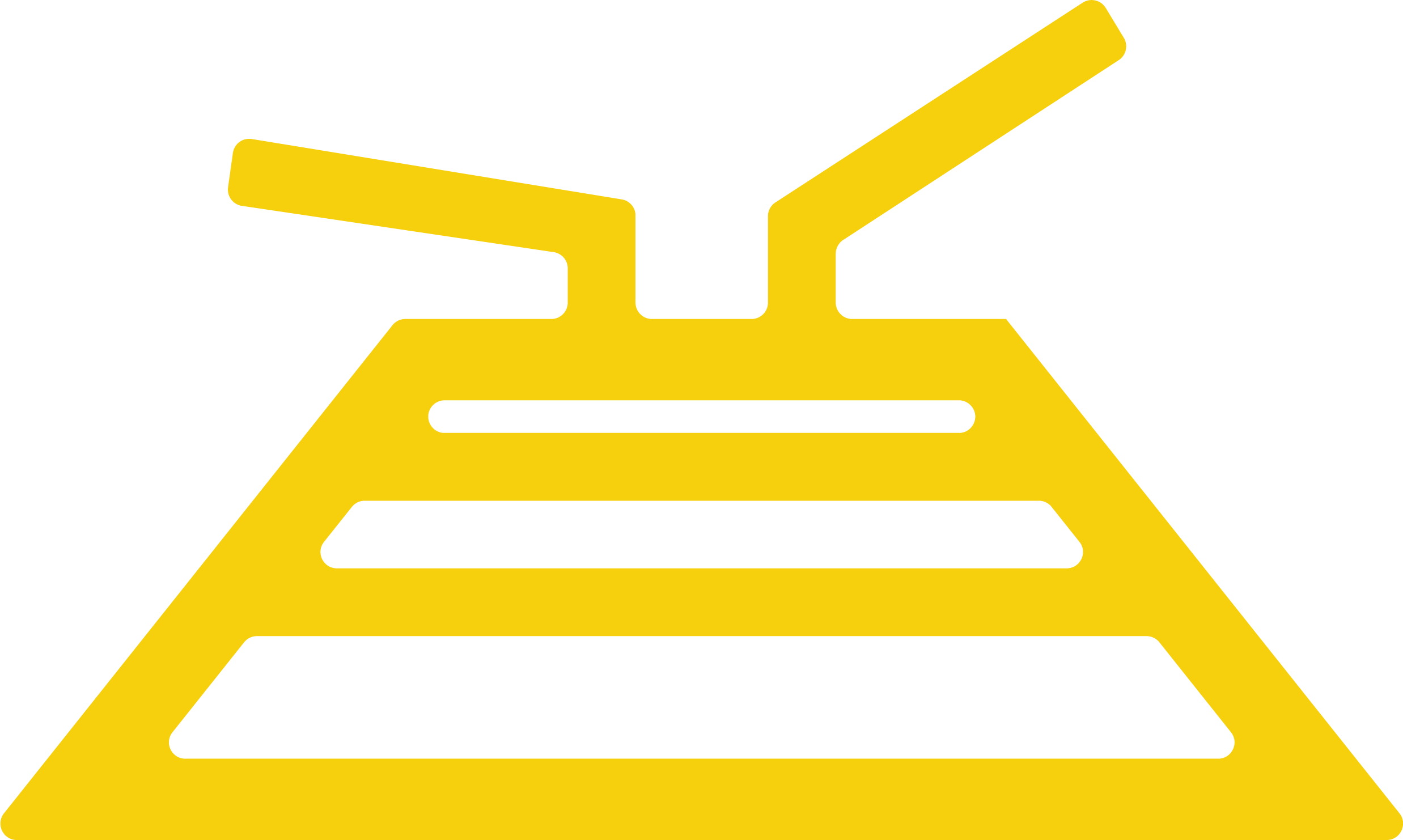 Yellow and black caution sign depicting a train track.