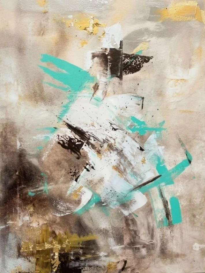 DERIVA (SERIE DESPUES DEL IMPACTO) - Acrílico sobre lienzo. 60 X 45 cm