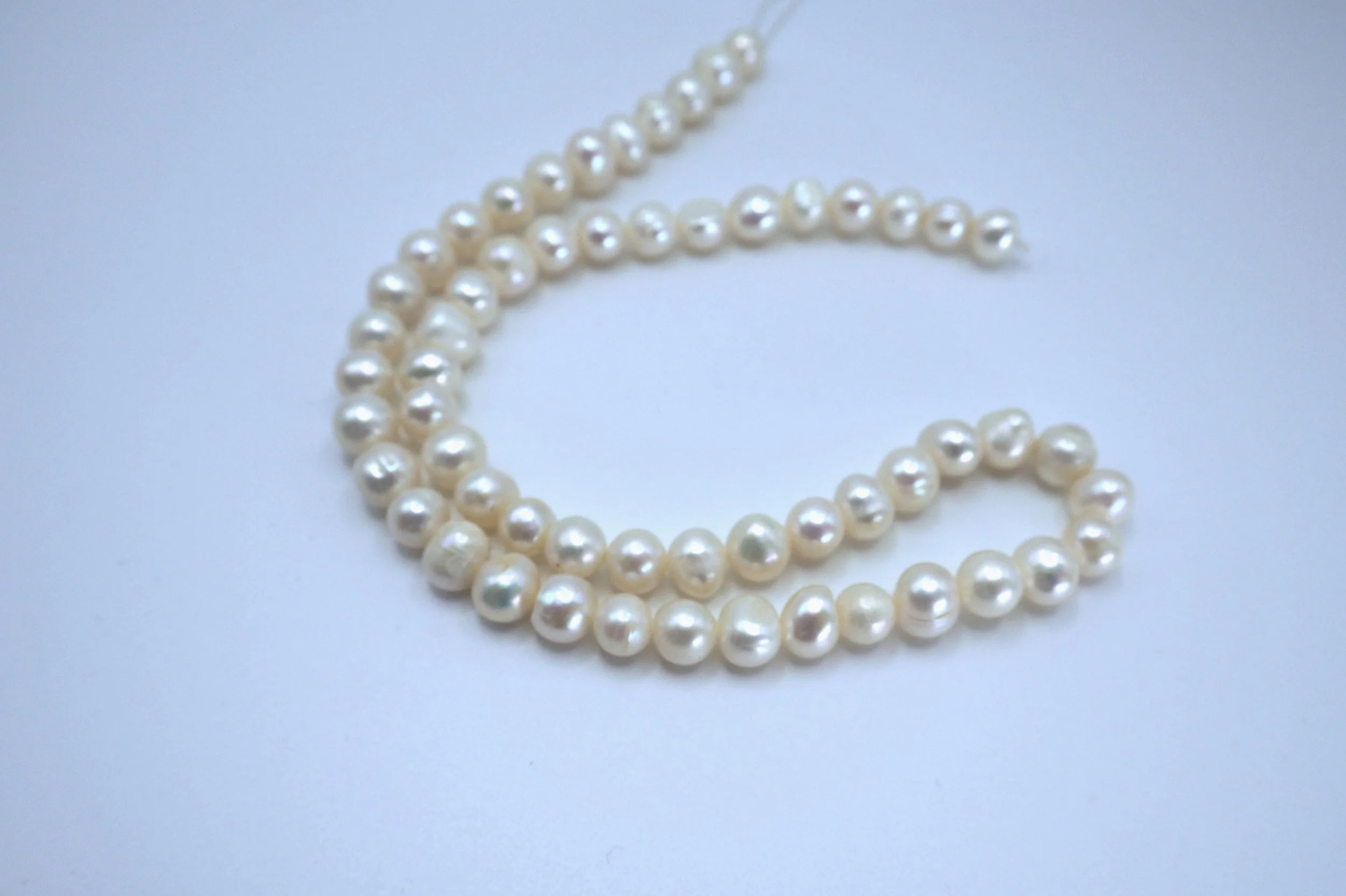 White Pearl Beads for Jewelry Making 6-7 mm