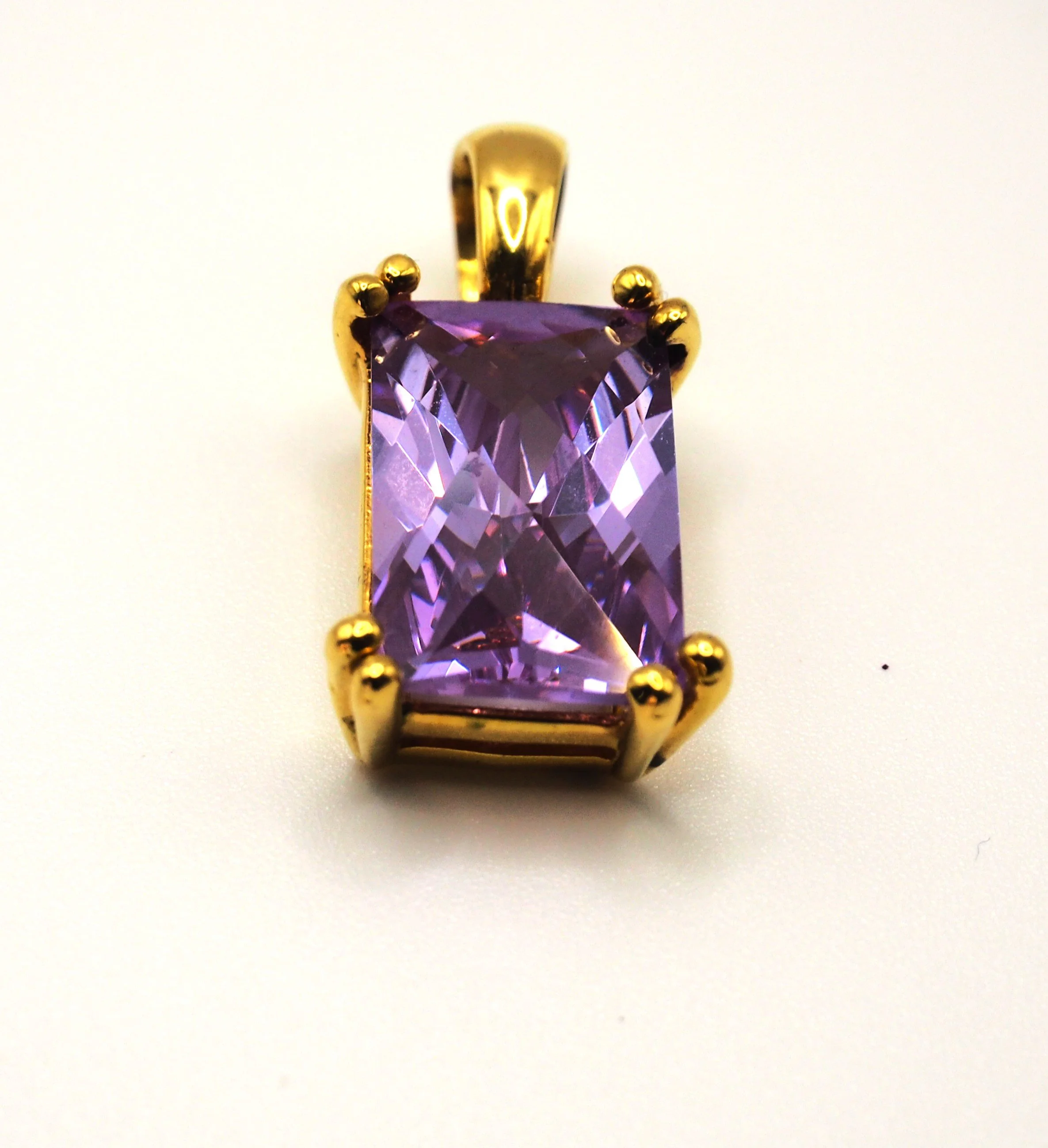 Radiant Amethyst Pendant - 10mm x 10.7mm