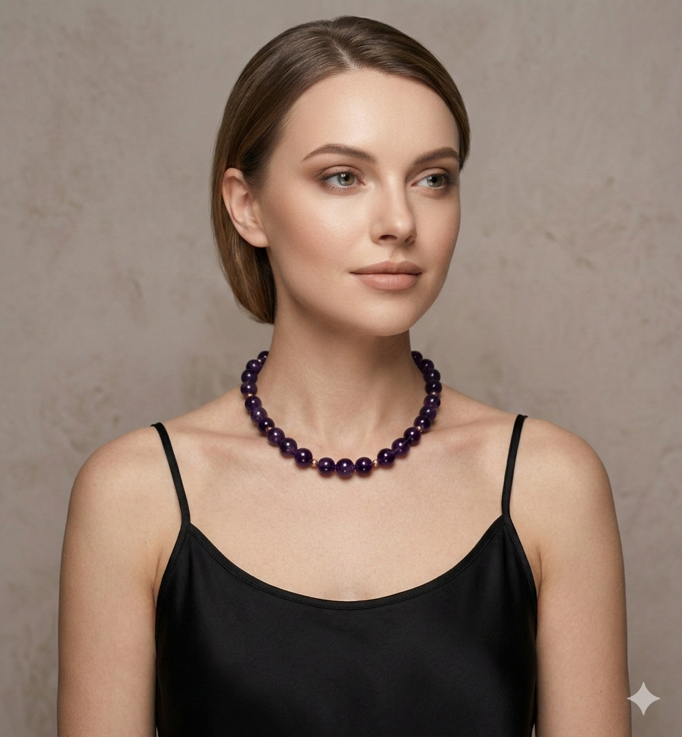 Elegant Amethyst Choker Necklace