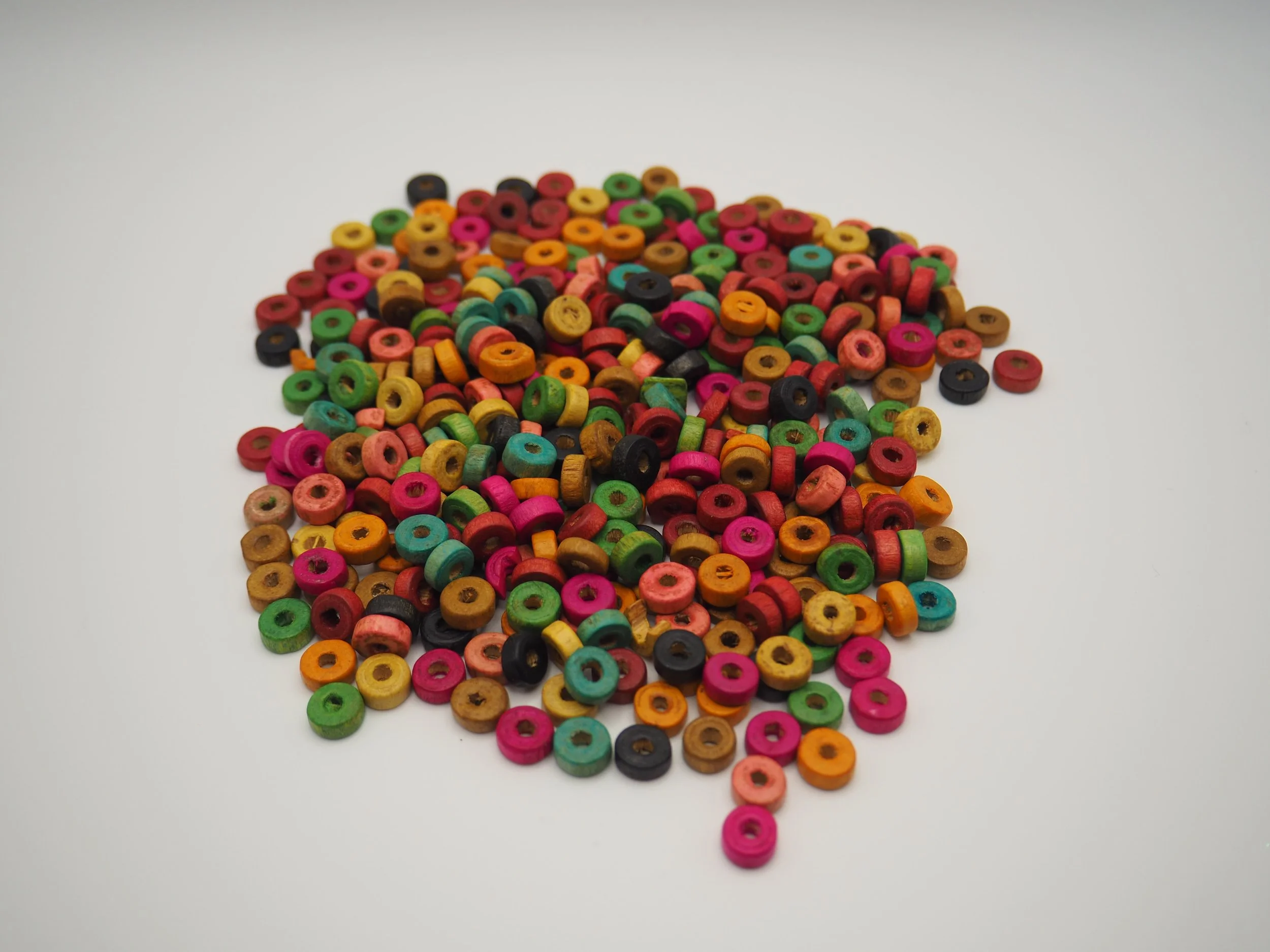 Vibrant Mixed-Color Wood Rondelle spacer  - 8mm (300 Pcs)