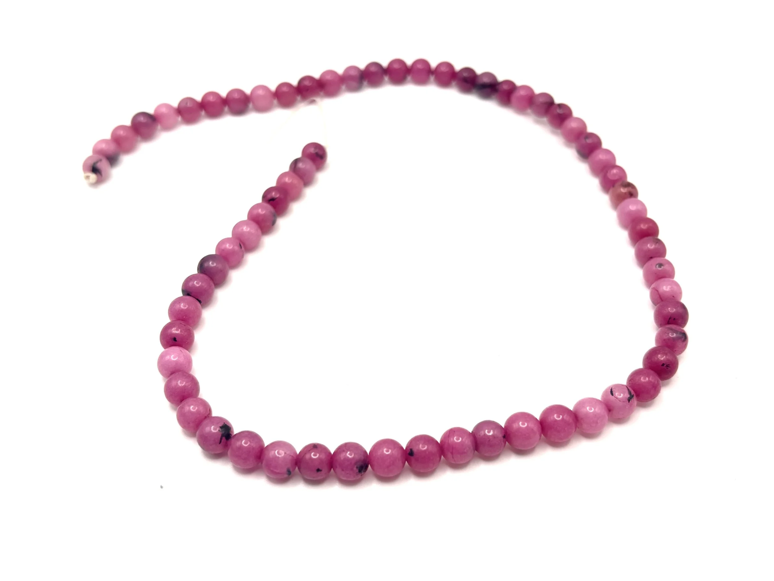 6mm Pink Agate Bead Strand