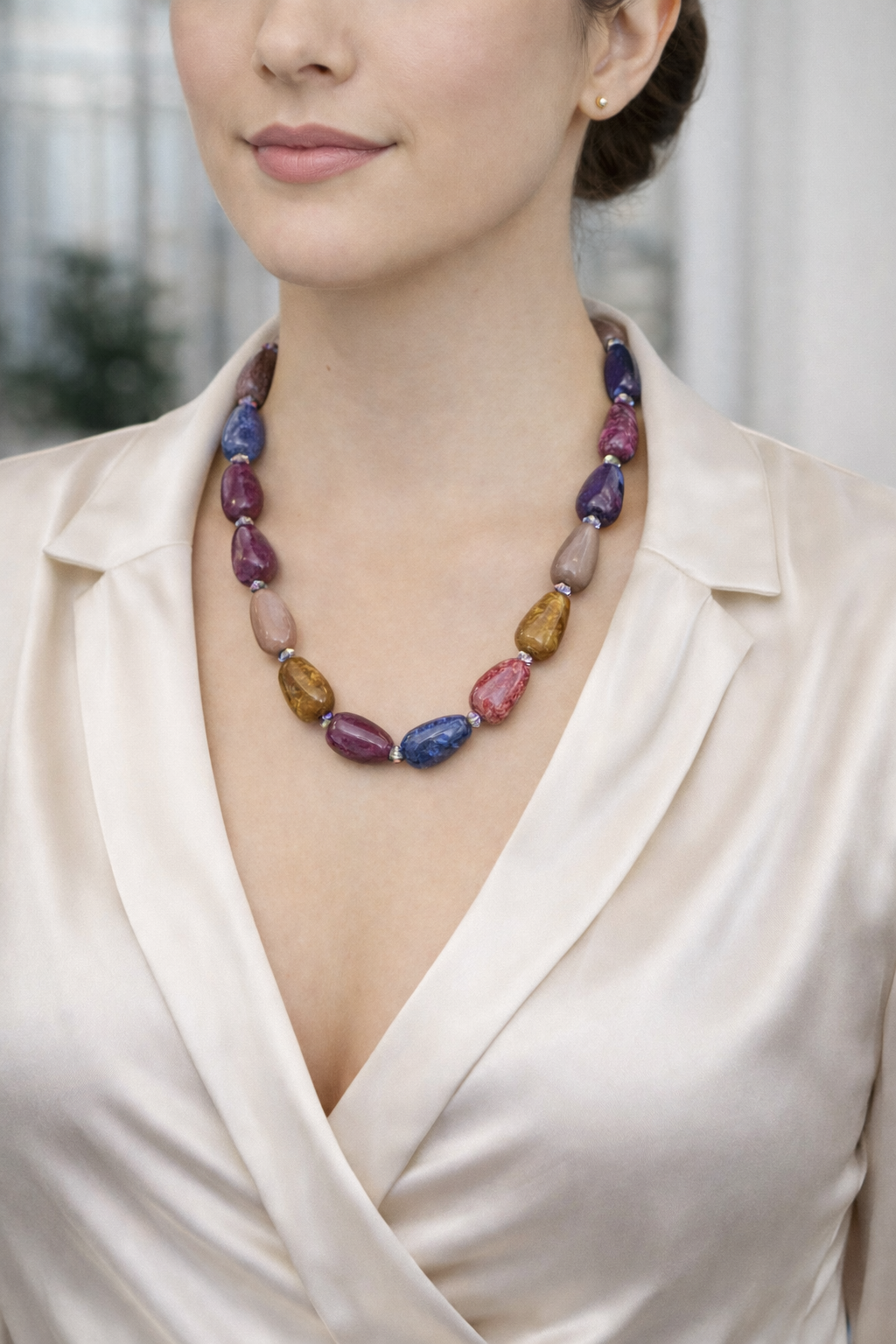 Vibrant Multi-Color Agate Necklace