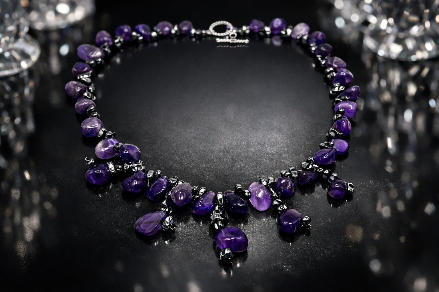 Flora Purple-Amethyst Necklace 17"