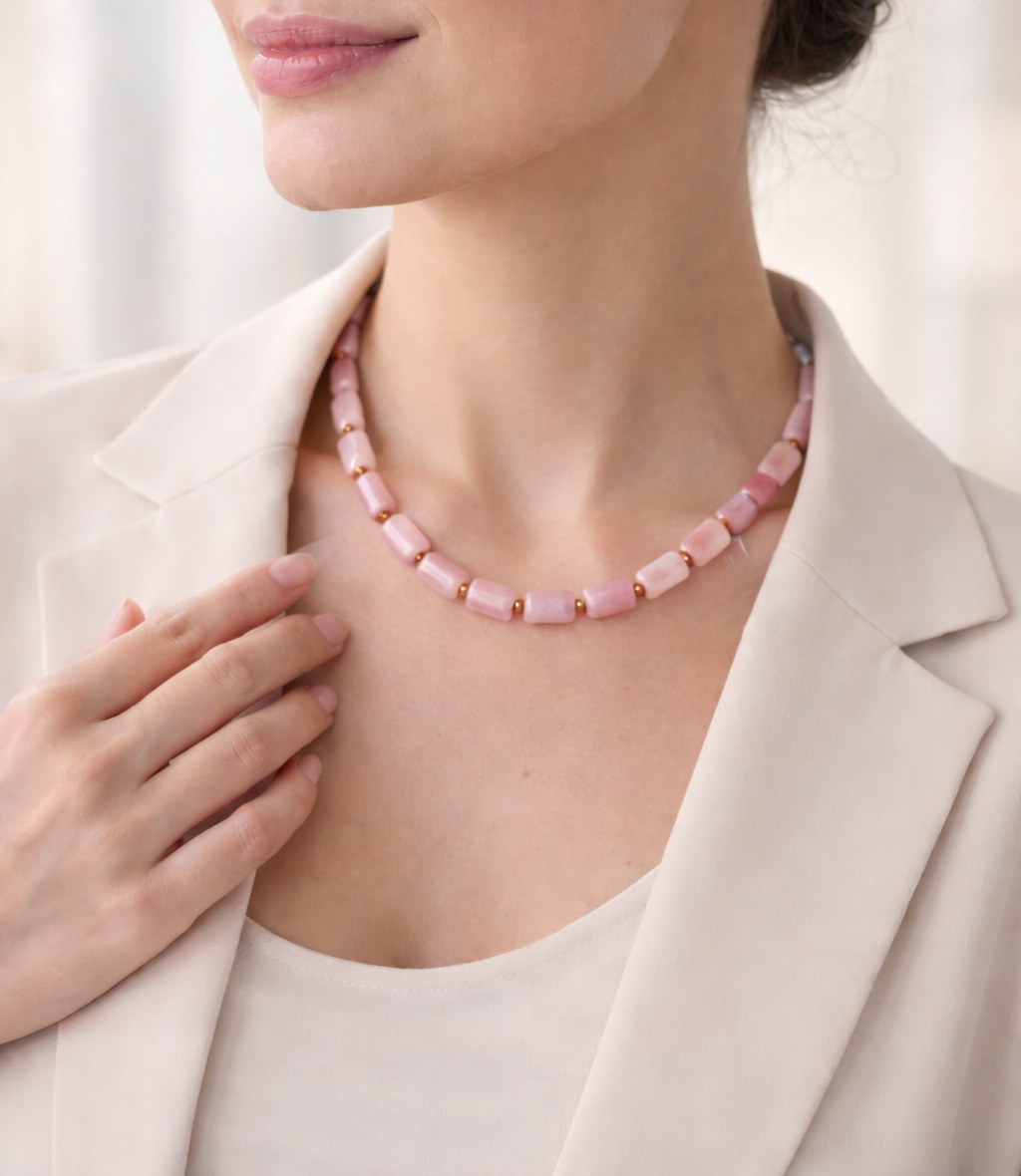 Timeless Elegance Rose Quartz Necklace 19"