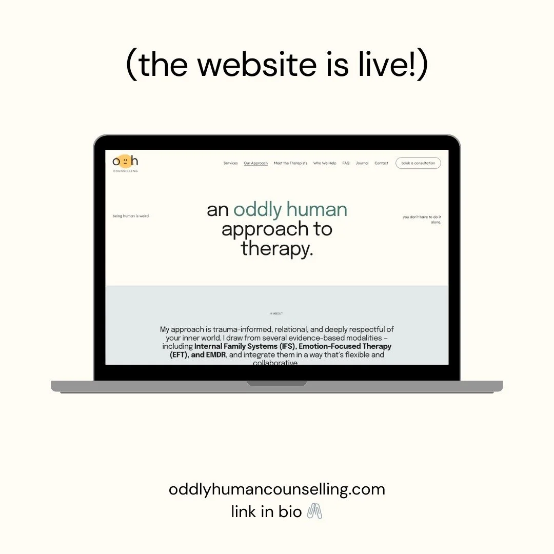 she&rsquo;s live ✨

oddly human counselling is a vancouver-based therapy practice offering support for anxiety, trauma, and the messy, very human parts of being alive

this space has been quietly coming together behind the scenes and it finally feels